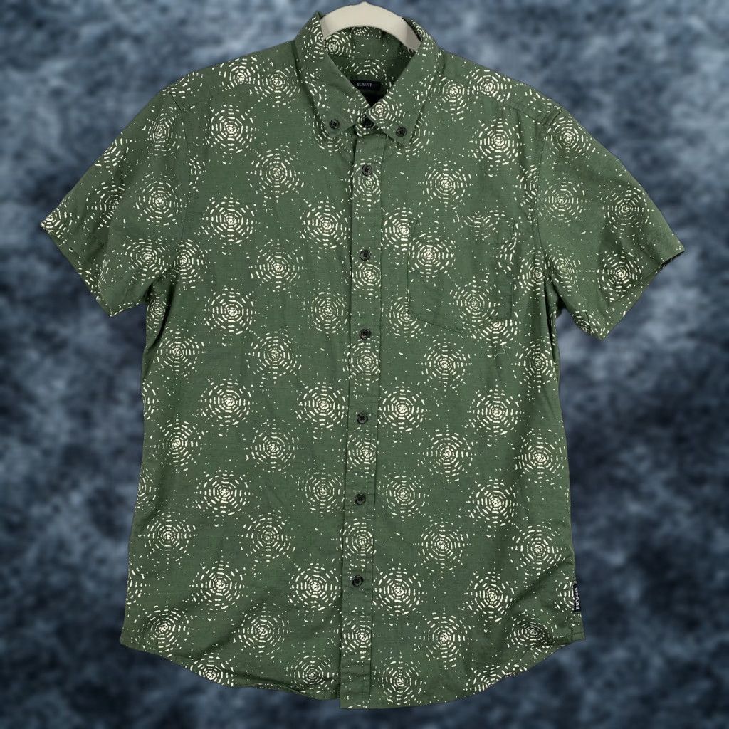 Prana prAna Button-Down Shirt Mens S Slim Fit Green Print Short Sleeve Pocket Hiking Shirt Size US S / EU 44-46 / 1 - 1 Thumbnail