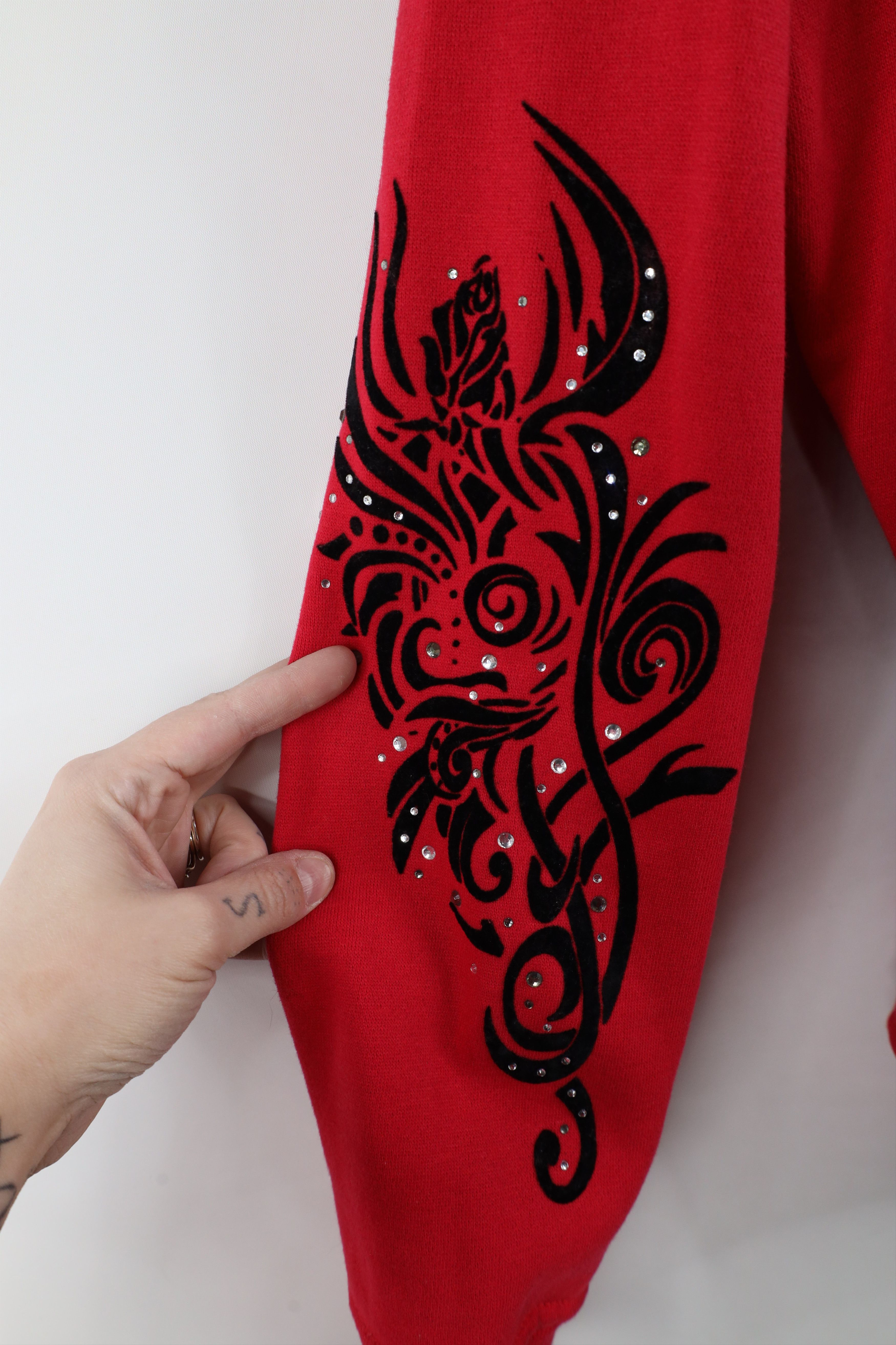 Harley Davidson × Vintage Vintage Y2K Harley Davidson Rose Sequin Full Zip Hoodie Size L / US 10 / IT 46 - 7 Thumbnail