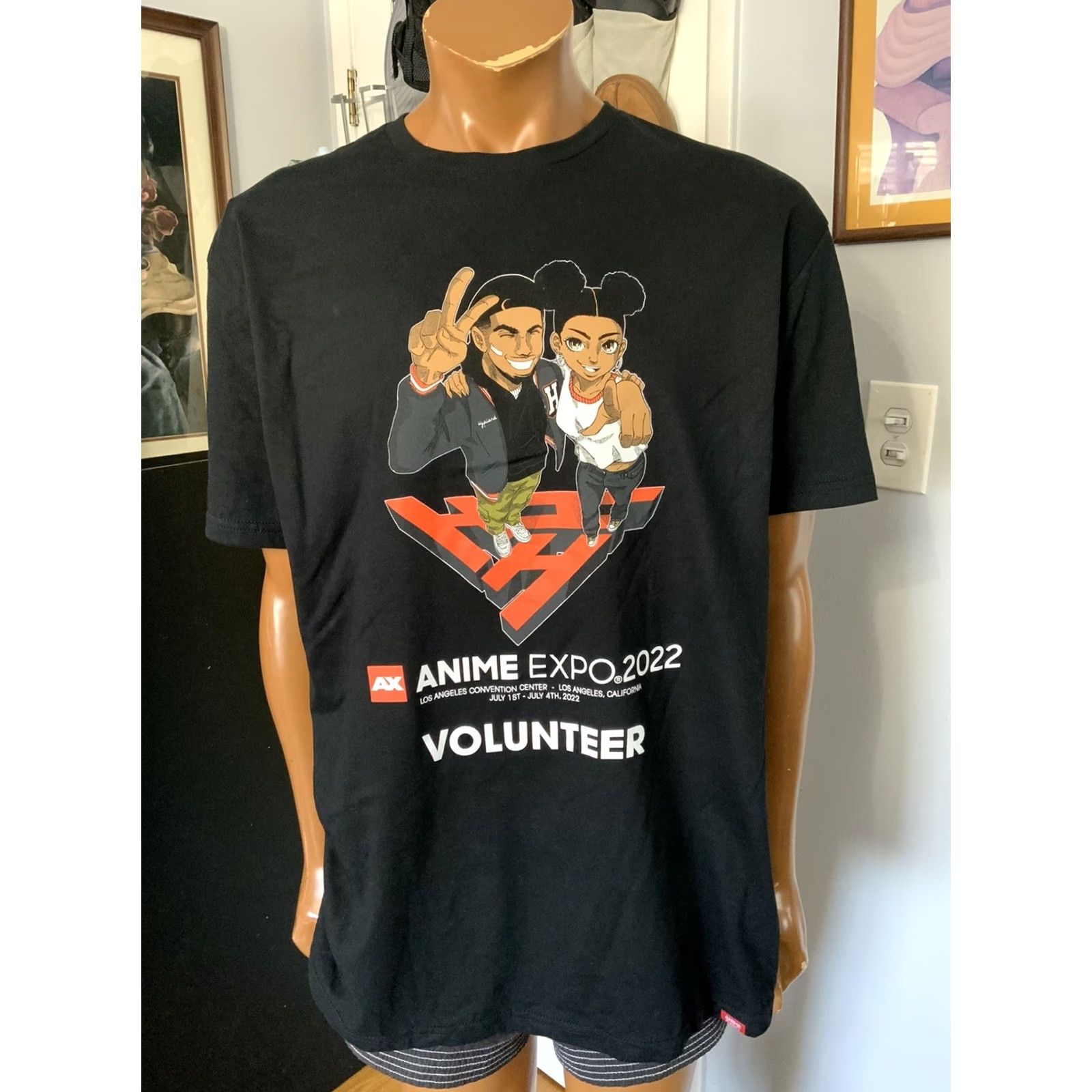 Hypland VINTAGE Anime Expo 2022 Hypland Los Angeles Volunteer Black Cartoon T-Shirt XL Mens Size US XL / EU 56 / 4 - 6 Thumbnail