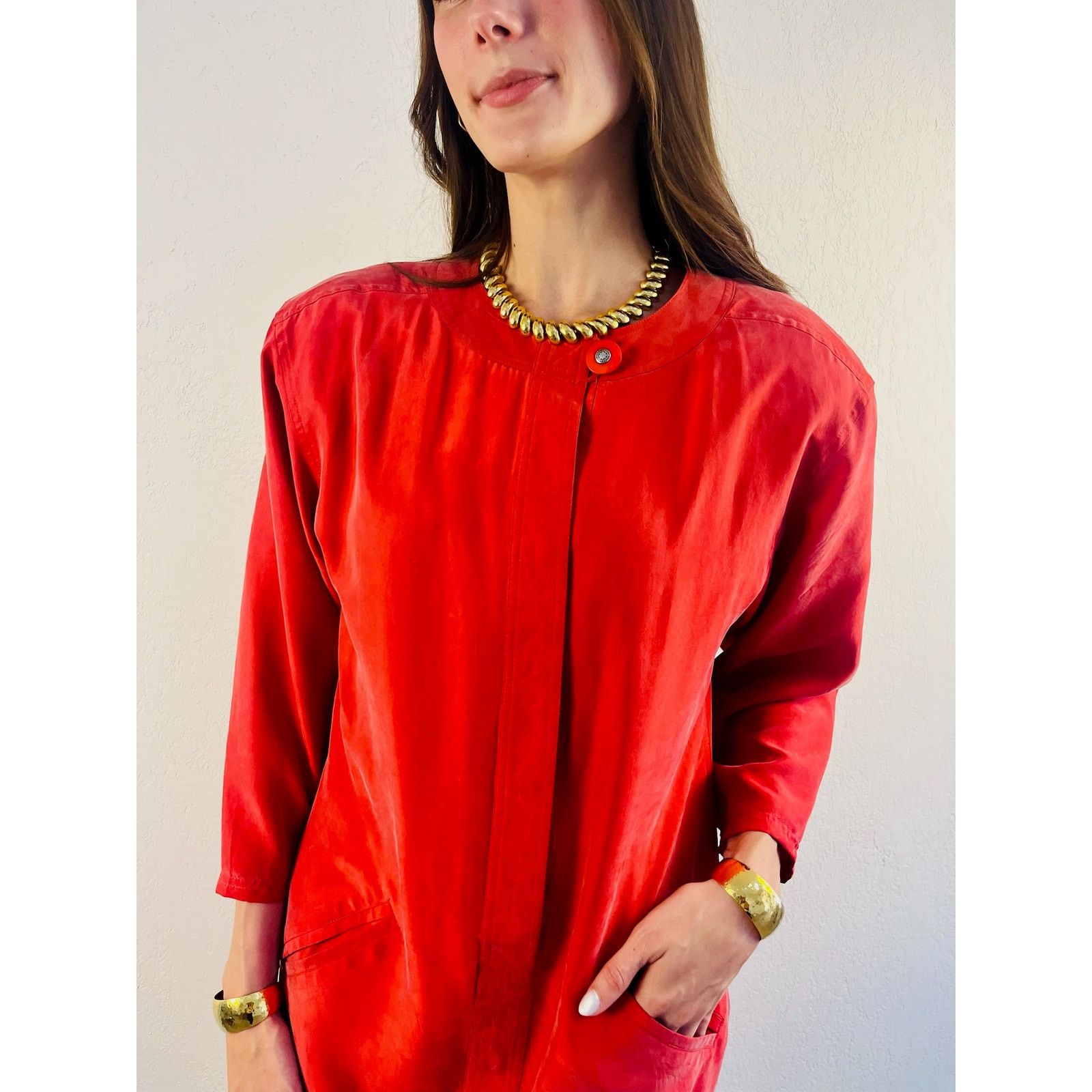 Other Vintage 100% Silk Dress Size M / US 6-8 / IT 42-44 - 1 Thumbnail