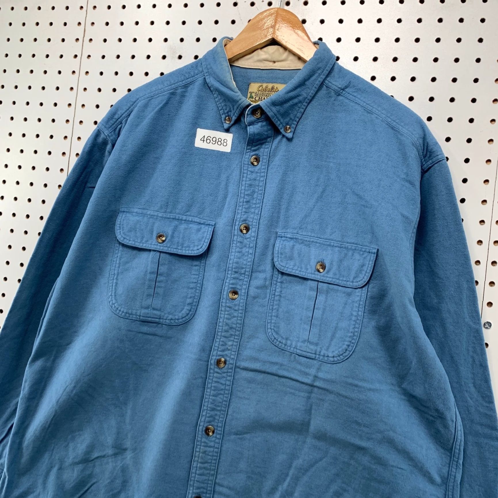 Vintage Cabela's Chamois Button Shirt Mens Large Blue Deerskin Soft Long Sleeve Outdoor Shirt Size US L / EU 52-54 / 3 - 6 Thumbnail
