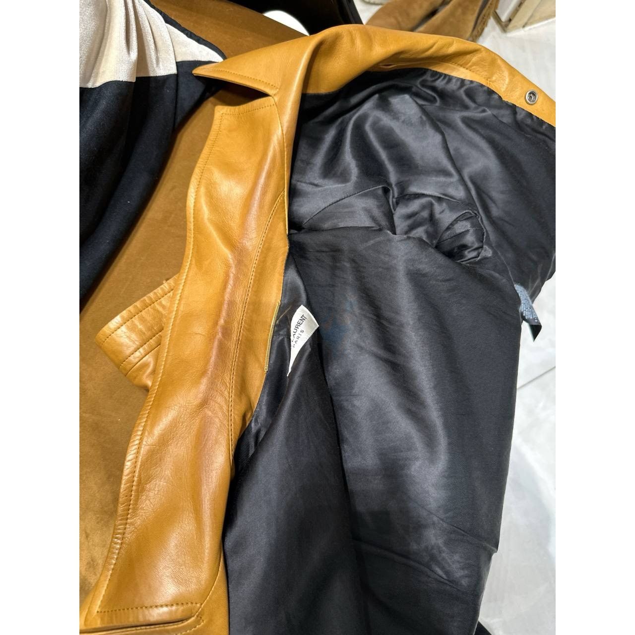 Saint Laurent Paris Saint Laurent Brown Leather Double Breasted Jacket Sz.40 Size M / US 6-8 / IT 42-44 - 13 Thumbnail