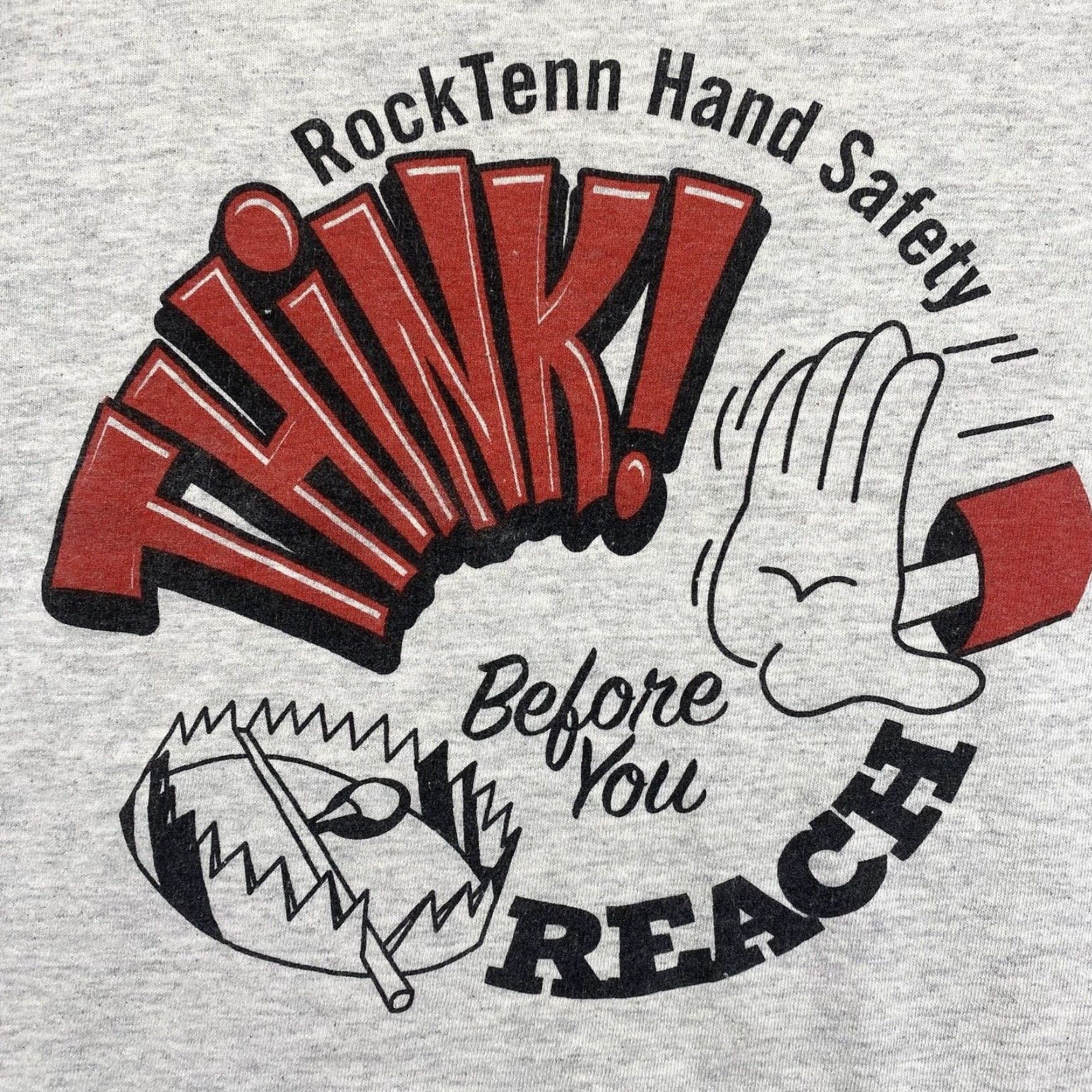 Gildan VINTAGE Gildan Safety T-Shirt Unisex Size XL Graphic Print Bear Trap RockTenn Work 90s Y2K College Size US XL / EU 56 / 4 - 2 Thumbnail