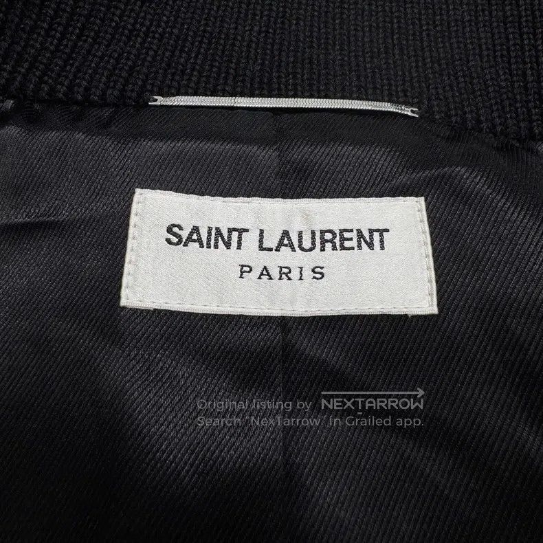 Saint Laurent Paris Saint Laurent Paris Cowhide letter wool baseball jacket Size US S / EU 44-46 / 1 - 2 Thumbnail