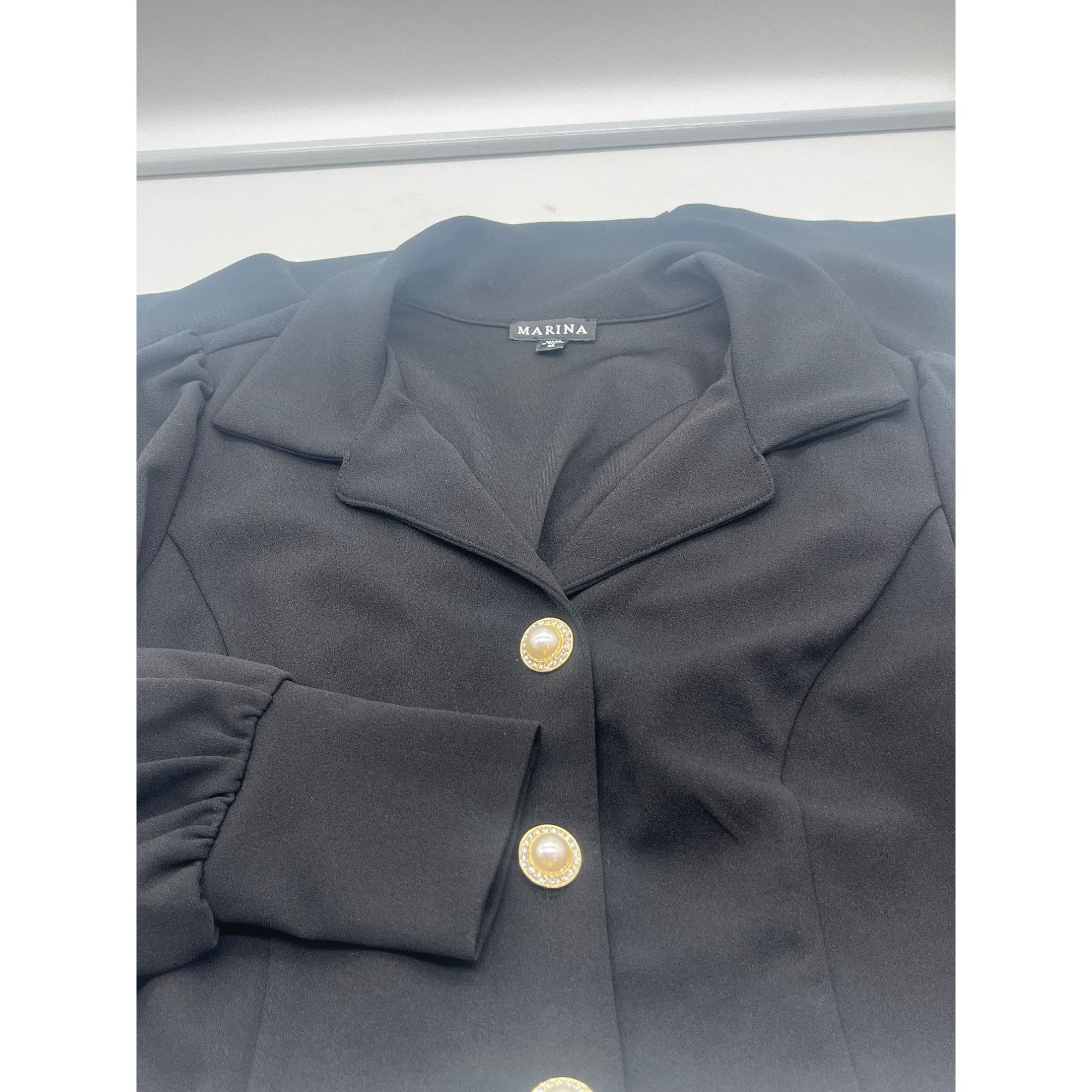 Other Marina Women’s Long Sleeve Fitted Mini Blazer Dress, Black, Size XS / US 0-2 / IT 36-38 - 14 Thumbnail