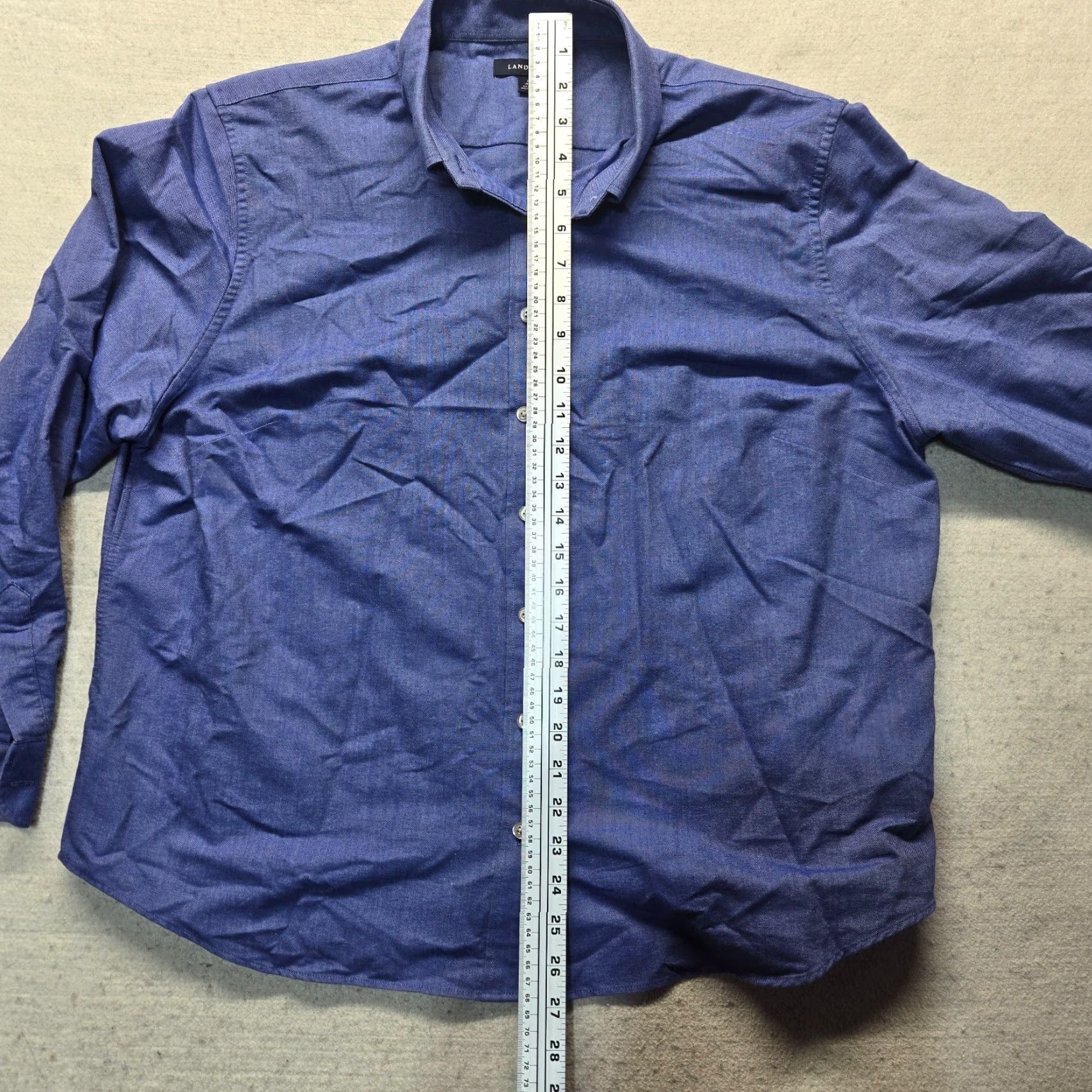 Lands' End Lands' End Solid Blue Long Sleeve Button-Down Shirt Adult Men XL Blue Shirt Button-Up Men XL Lands' End Size US XL / EU 56 / 4 - 6 Thumbnail