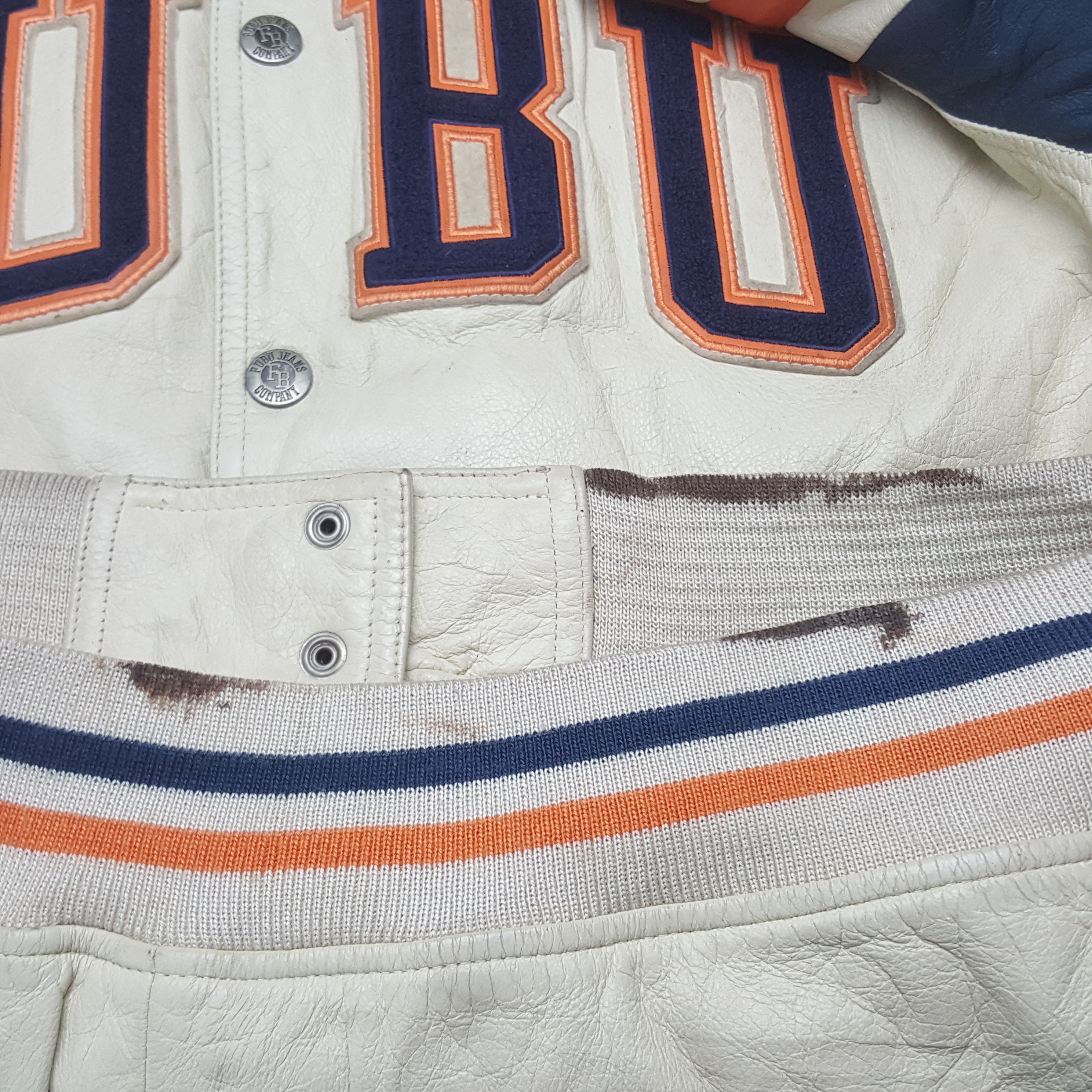 Fubu × Versace × Vintage Vintage Fubu Varsity Leather Jacket Size US L / EU 52-54 / 3 - 9 Thumbnail