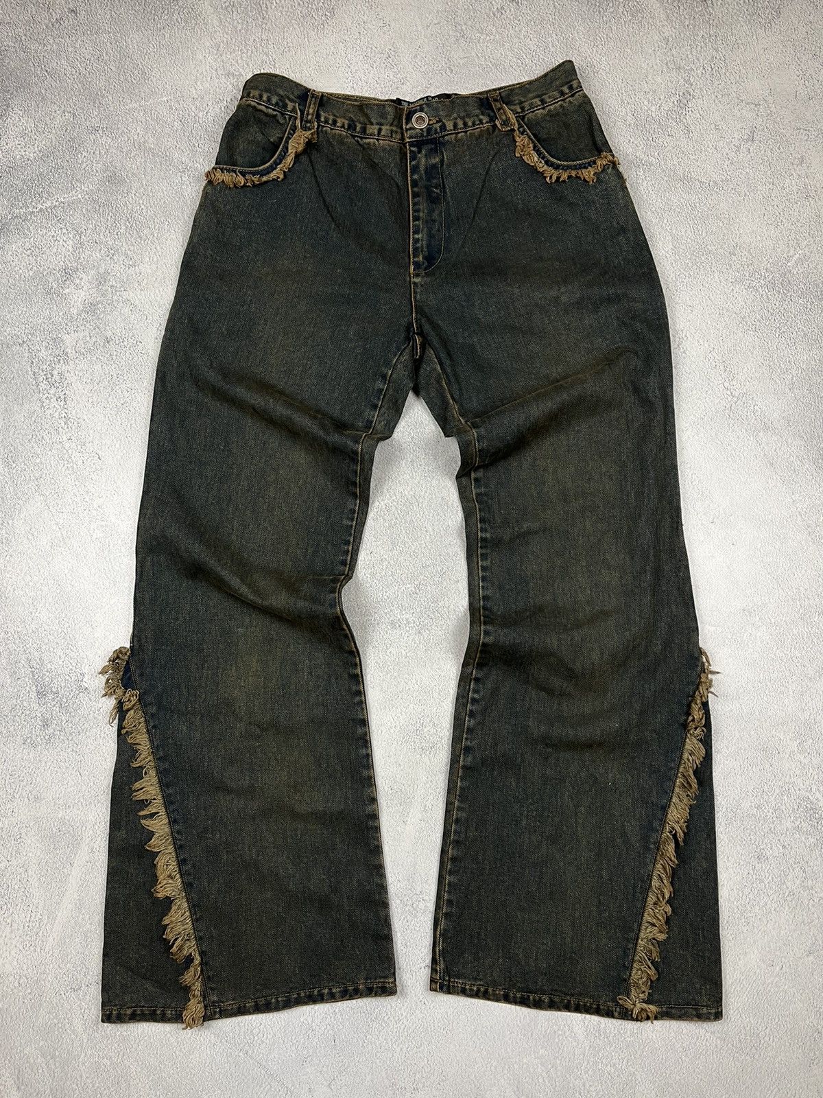 image of Archival Clothing x Made In USA Jeans Dirty Pants Route 66 Denim Thrashed Distressed in Mix (Size 3