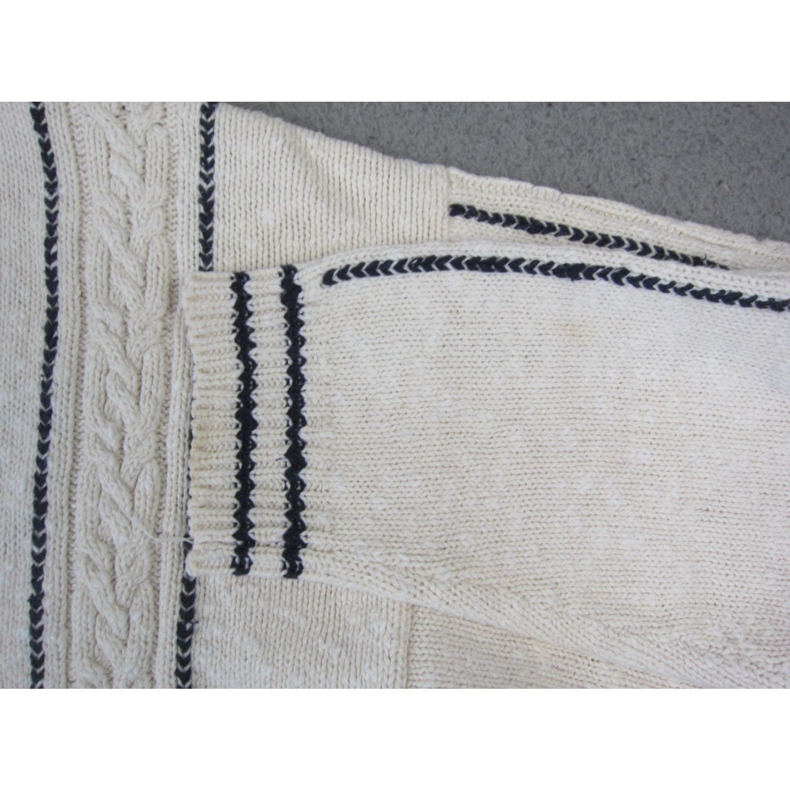 Vintage VINTAGE Robert Scott Cardigan Womens M Ivory Cotton Linen Cable Knit V-Neck Sweater Size M / US 6-8 / IT 42-44 - 4 Thumbnail