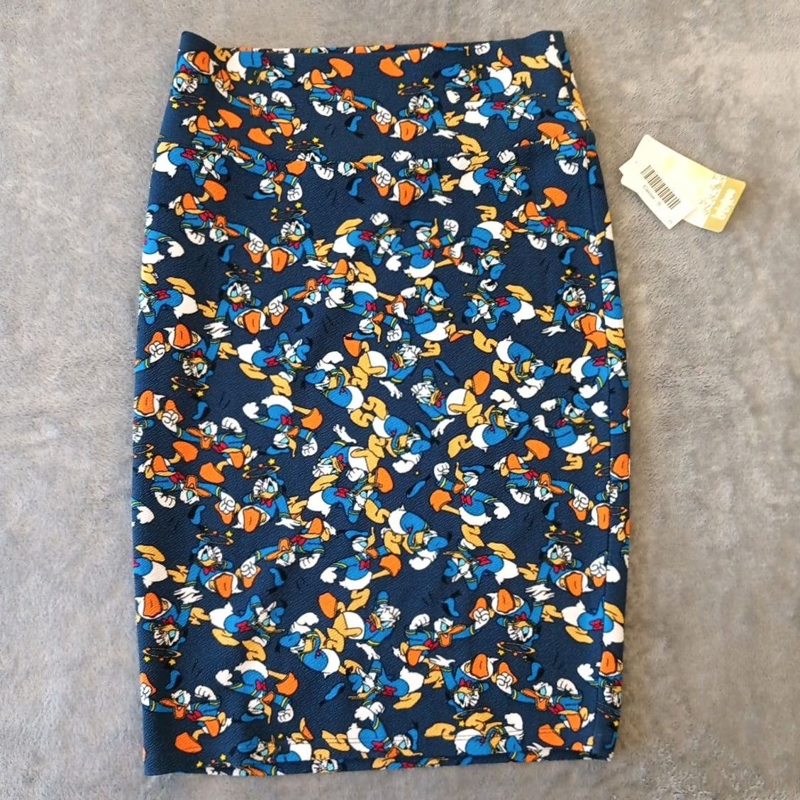 Vintage LuLaRoe Skirt S Women Blue Geometric Knee Length Pull On Polyester Spandex Knit Casual Stretch Size 28" / US 6 / IT 42 - 2 Thumbnail