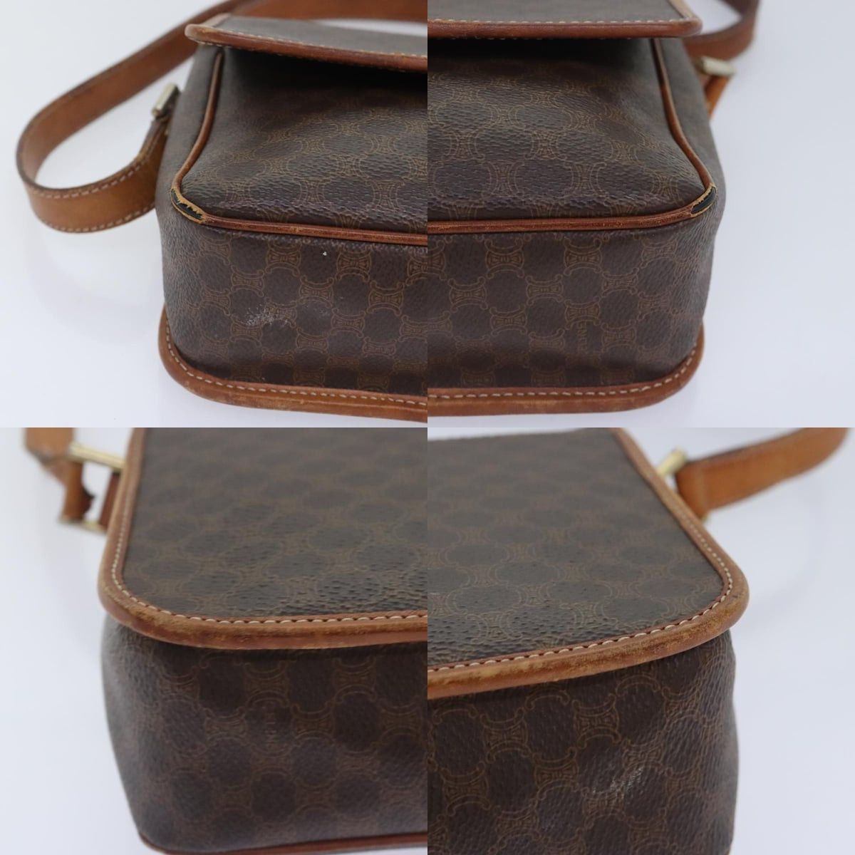 Celine CELINE Macadam Canvas Shoulder Bag Pvc Leather Brown Gold Size ONE SIZE - 10 Thumbnail