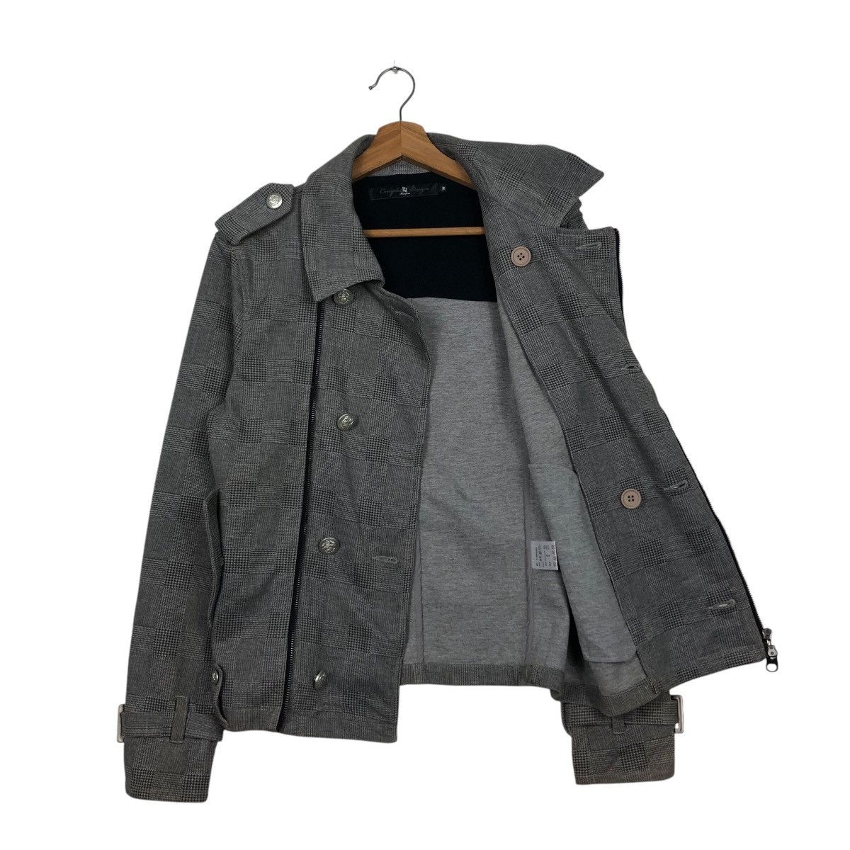 Japanese Brand 📌Cropped Biker Jacket Double Collar Pincponc Size US M / EU 48-50 / 2 - 10 Thumbnail