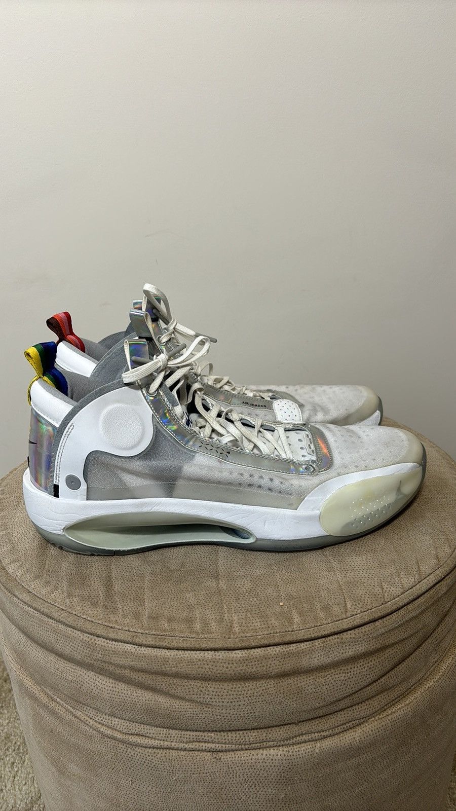 Jordan Brand × Nike Jordan XXXIV White Metallic Silver AR3240-101 Size US 14 / EU 47 - 1 Thumbnail