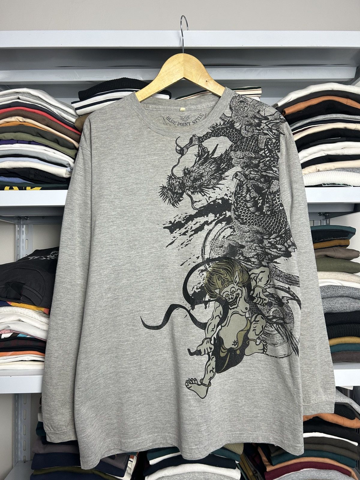 Japanese Brand Vintage Sukajan Blue Point Style Longsleeve Size US XL / EU 56 / 4 - 2 Thumbnail