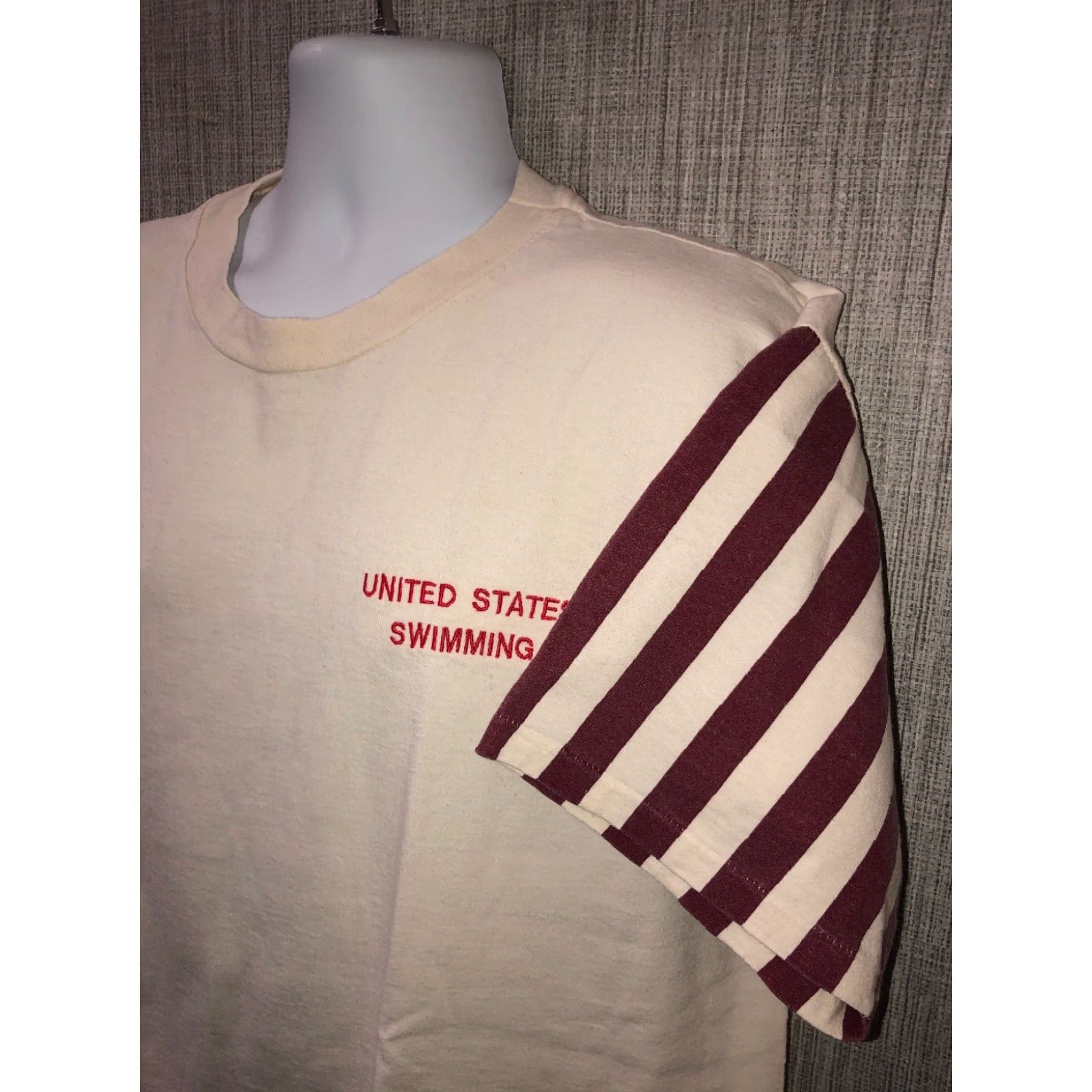 Vintage VINTAGE L.A. Sportswear T-Shirt Mens US Swimming Short Sleeve Size XL White Size US XL / EU 56 / 4 - 2 Thumbnail