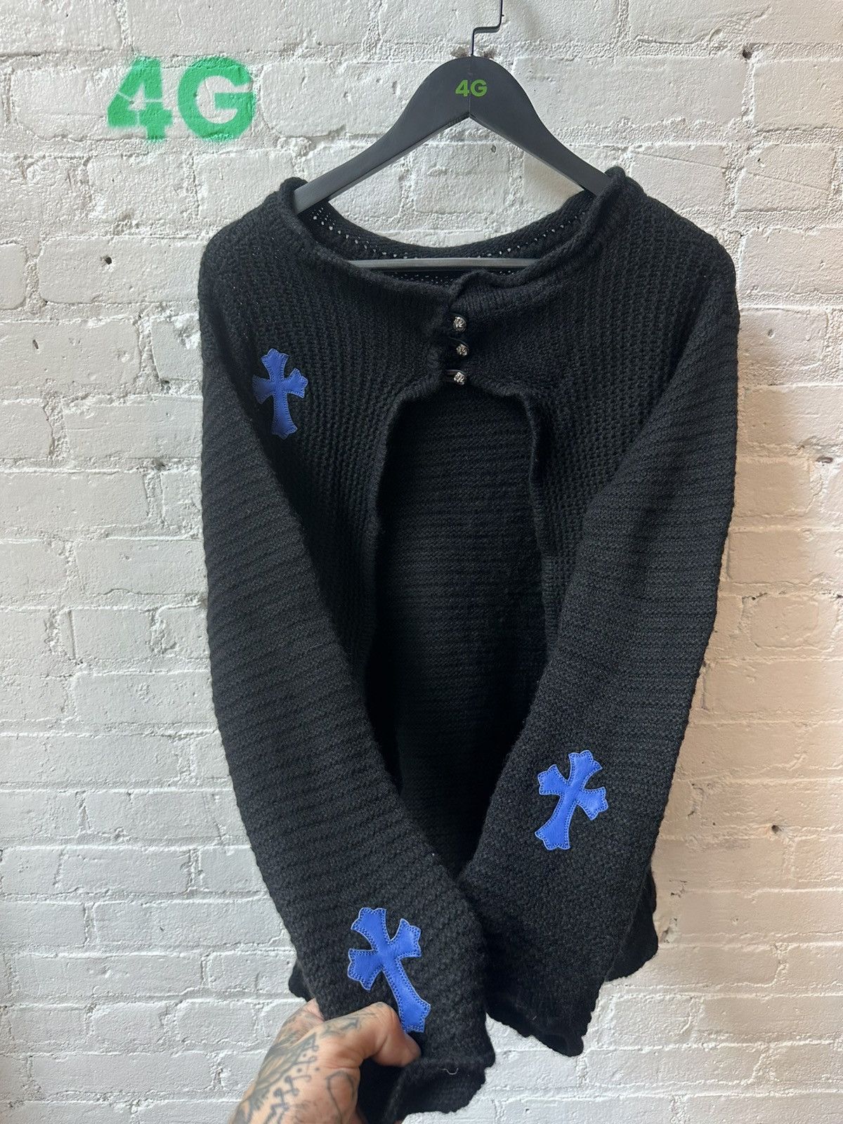 Chrome Hearts CHROME HEARTS 1:1 CASHMERE CROSS PATCH SWEATER Size US S / EU 44-46 / 1 - 3 Thumbnail