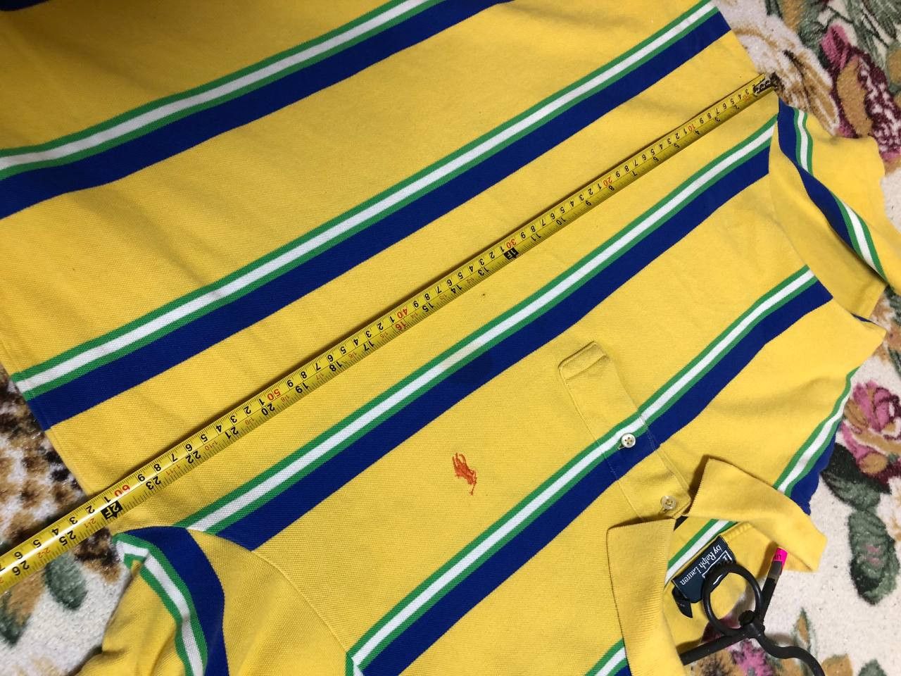 Polo Ralph Lauren Polo Ralph Lauren Yellow Stripe Cotton Polo Men's Size US XL / EU 56 / 4 - 7 Thumbnail
