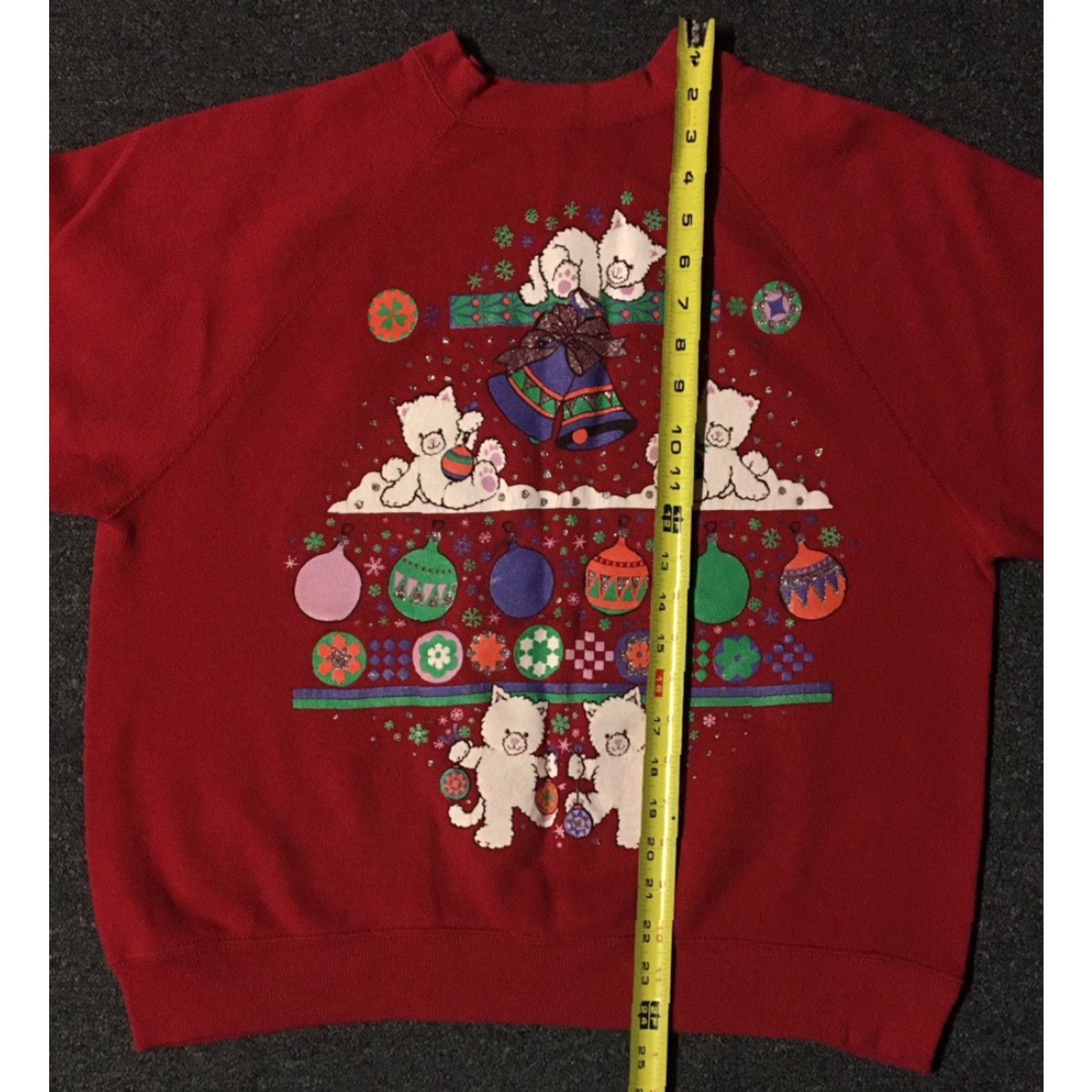 Vintage VINTAGE 80s Christmas Cats Sweatshirt Men S Red USA MBC Pullover Santa Cartoon Grunge Snow Holidays 90s Size US S / EU 44-46 / 1 - 6 Thumbnail