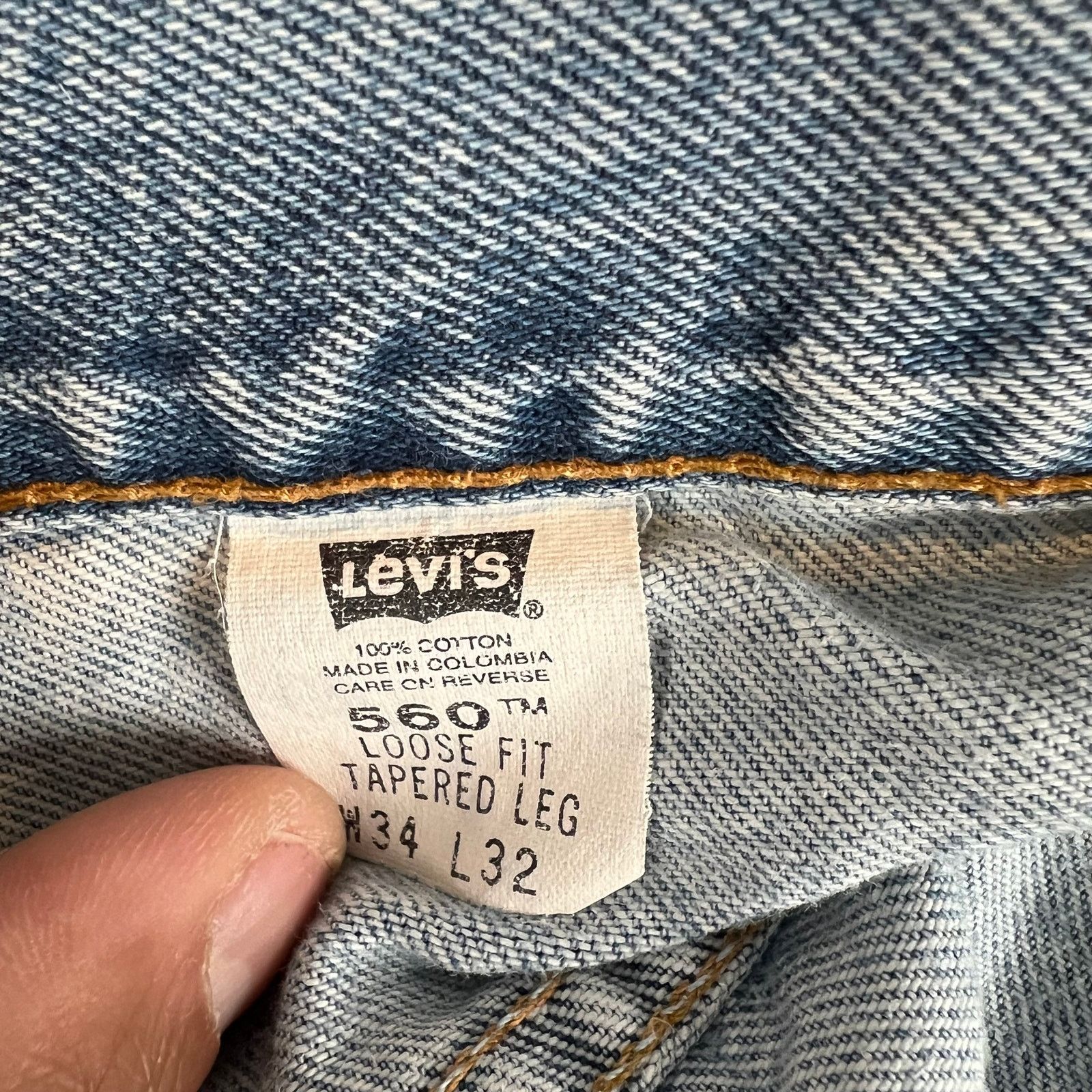 Levi's VTG Levis 560 Jeans Men 34x32 Blue Loose 90s Y2K Light Denim Size US 34 / EU 50 - 4 Thumbnail