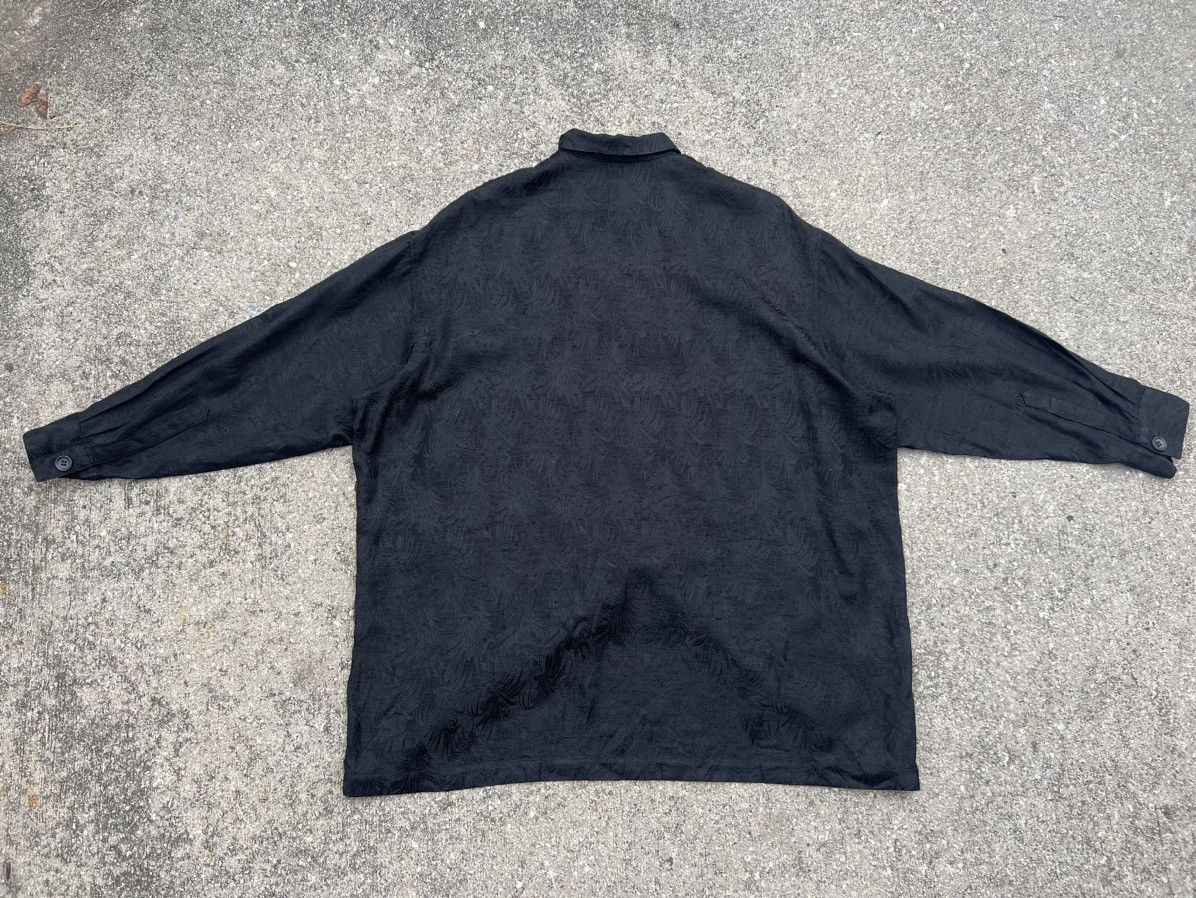 Johnbull Vintage 80s John Bull Zou Zou Raw Silk Black Jacquard Shirt Size US XL / EU 56 / 4 - 2 Thumbnail