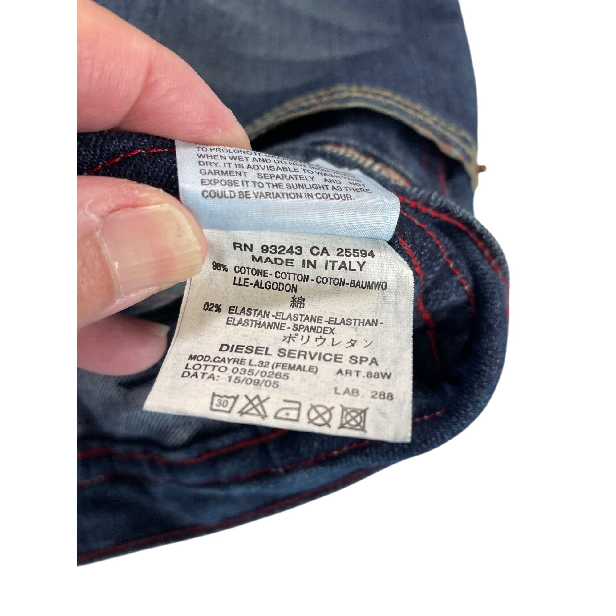 Diesel Diesel Cayre Womans Y2K Blue Wide Leg Stretch Jeans Size 28/ Size 28" / US 6 / IT 42 - 9 Thumbnail
