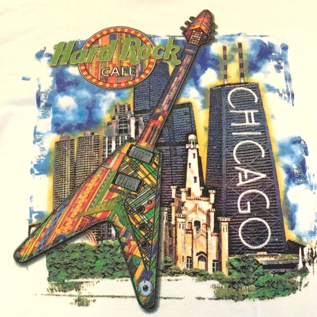 Hard Rock Cafe Hard Rock Cafe Chicago Skyline Guitar T-Shirt Logo Vtg Med Size US M / EU 48-50 / 2 - 5 Thumbnail