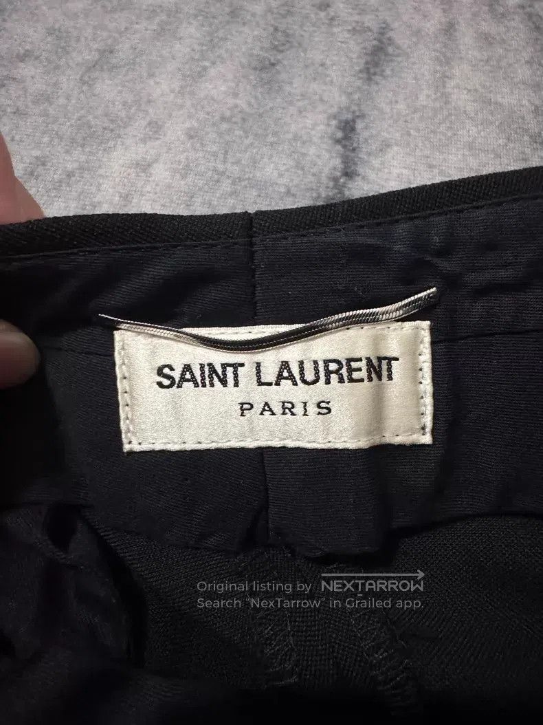 Saint Laurent Paris Saint Laurent Paris Black Samurai Satin Wool Smoking Pants Size US 30 / EU 46 - 6 Thumbnail
