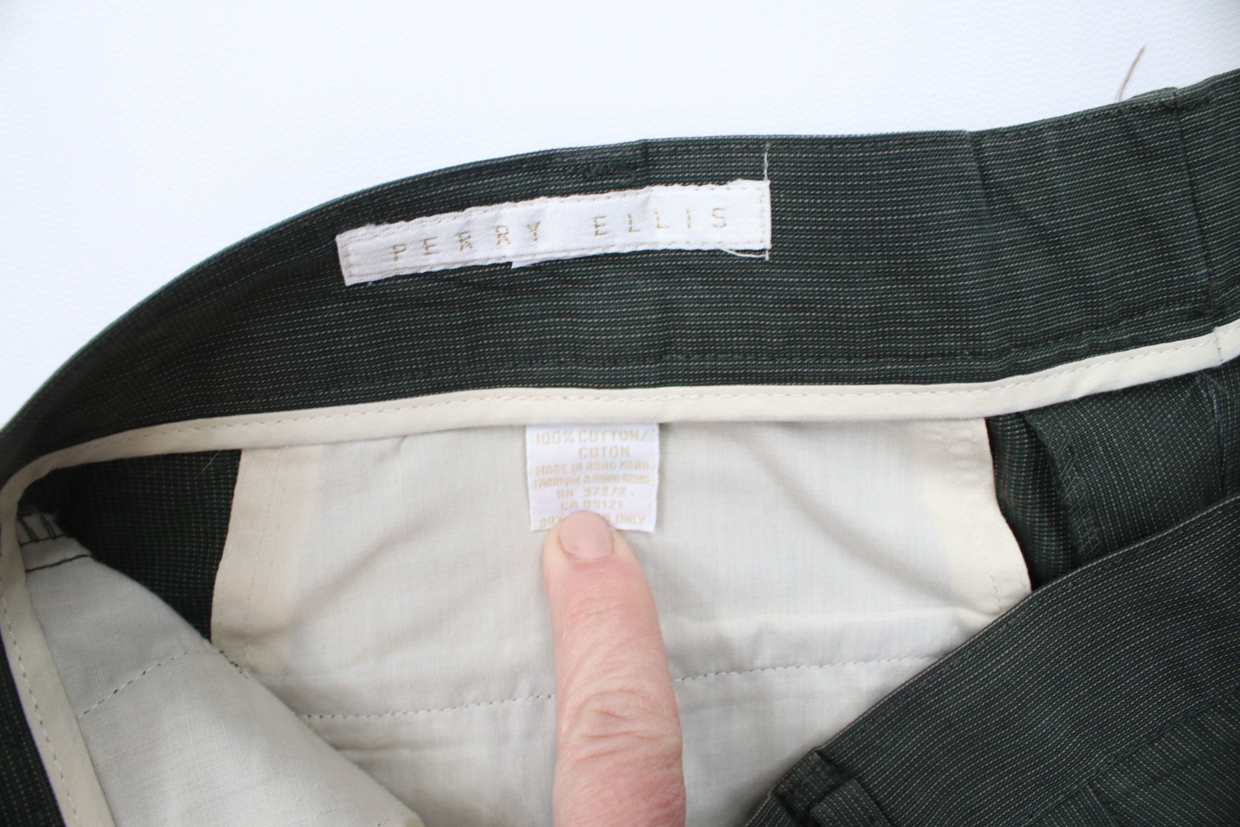 Perry Ellis Vintage 90s Perry Ellis Pinstriped Wide Leg Chino Pants Size US 34 / EU 50 - 7 Thumbnail