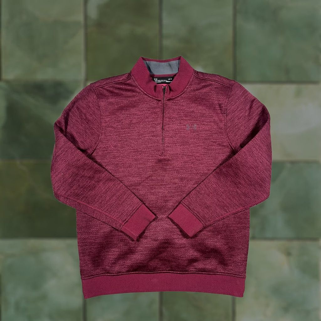 Under Armour Under Armour Sweater Mens Large Red ColdGear Storm Fleece Quarter Zip Pullover Size US L / EU 52-54 / 3 - 1 Thumbnail