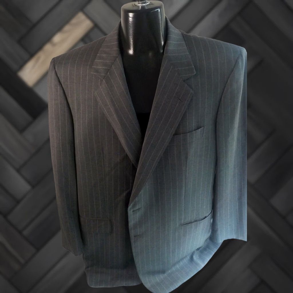 Brioni BRIONI Traiano Gray Pinstriped Single Vent Sport Coat /Jacket Wool SZ 48R Mens Size US M / EU 48-50 / 2 - 1 Thumbnail