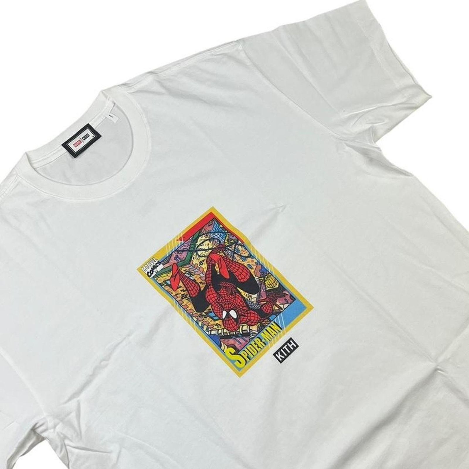 image of Kith X Spiderman Hero Vintage Tee Shirt In White, Men's (Size 2XL)