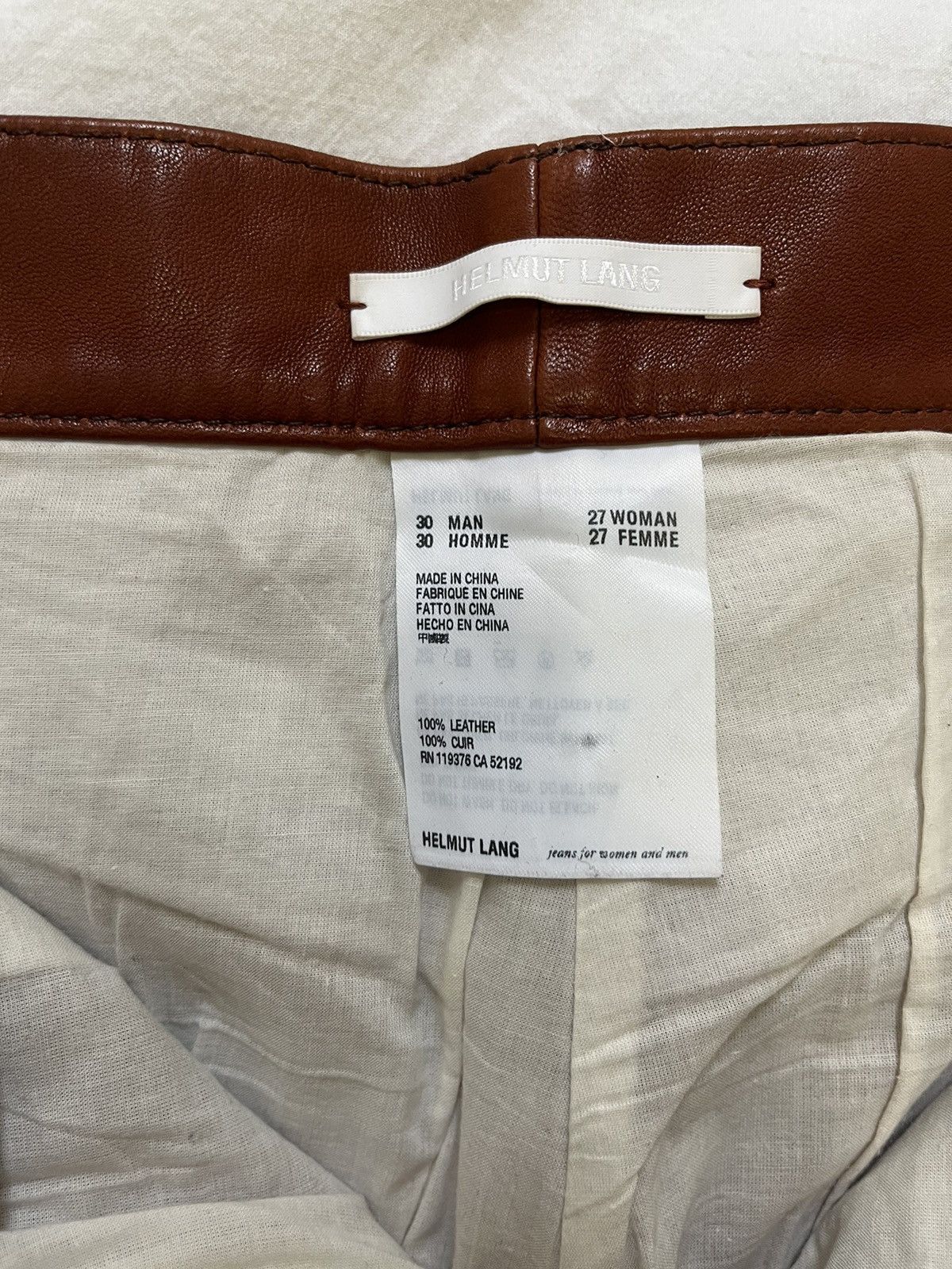 Helmut Lang Masc Hi Straight Leather Pants Size US 30 / EU 46 - 4 Thumbnail