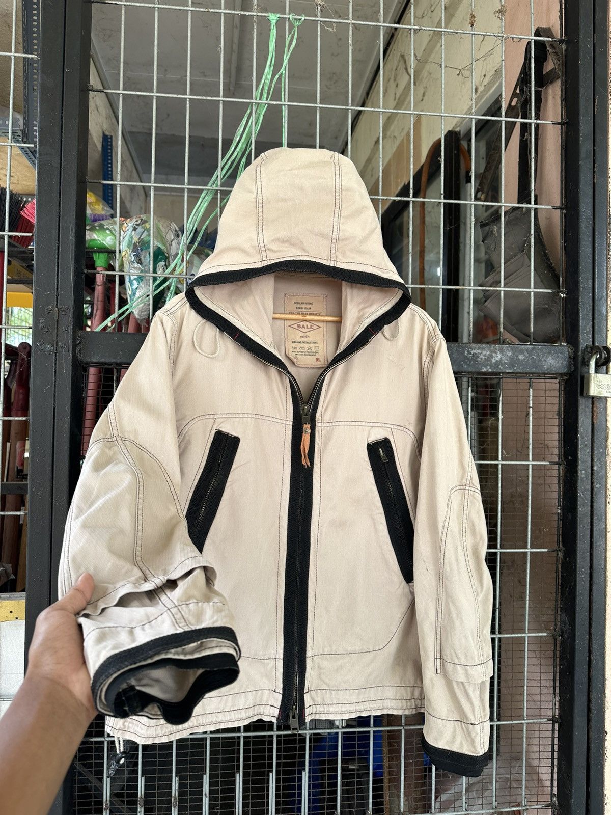 Vintage 👹Vintage Ball Hooded Utility Jacket Size US L / EU 52-54 / 3 - 9 Thumbnail