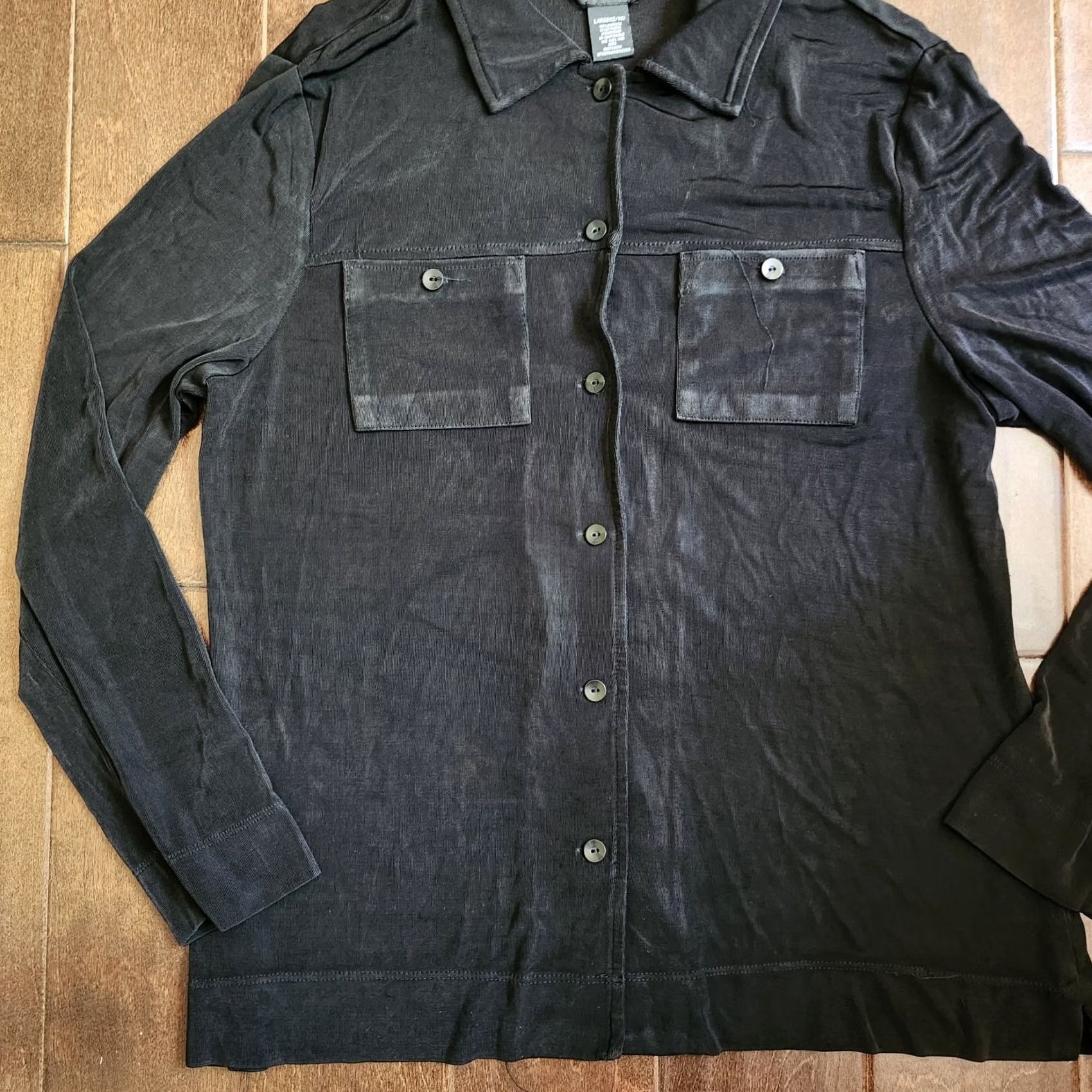 George George Men's Black Long Sleeve Front Pocket Button-Up Shirt L Size US L / EU 52-54 / 3 - 3 Thumbnail