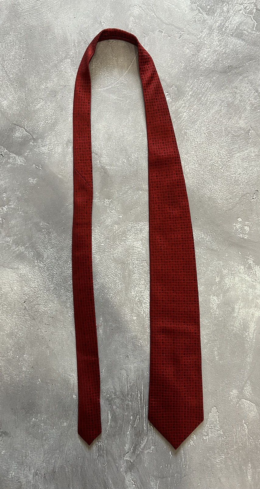 Designer × Lanvin Lanvin Red Abstract Block Print Pattern Silk Tie 57" Size ONE SIZE - 2 Thumbnail