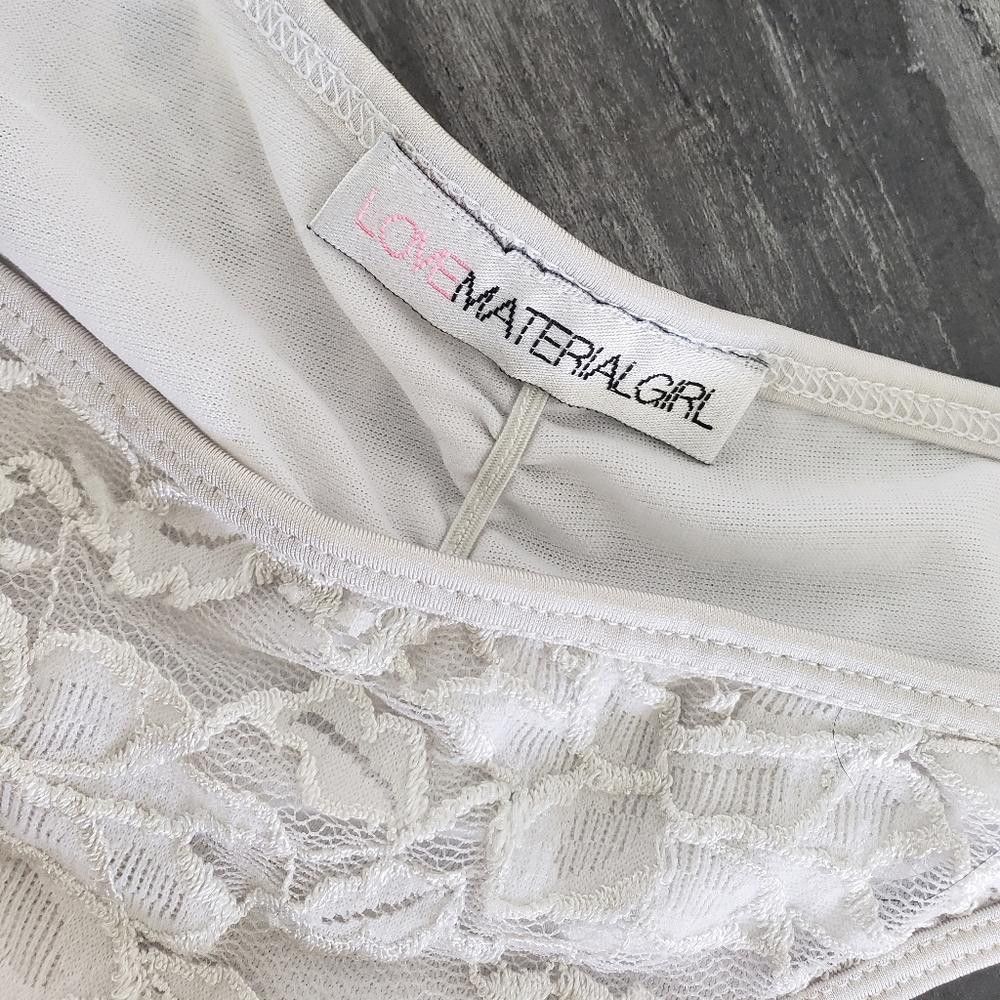 Designer White Lace Detailed LMG Bikini Bottoms Size ONE SIZE - 4 Thumbnail