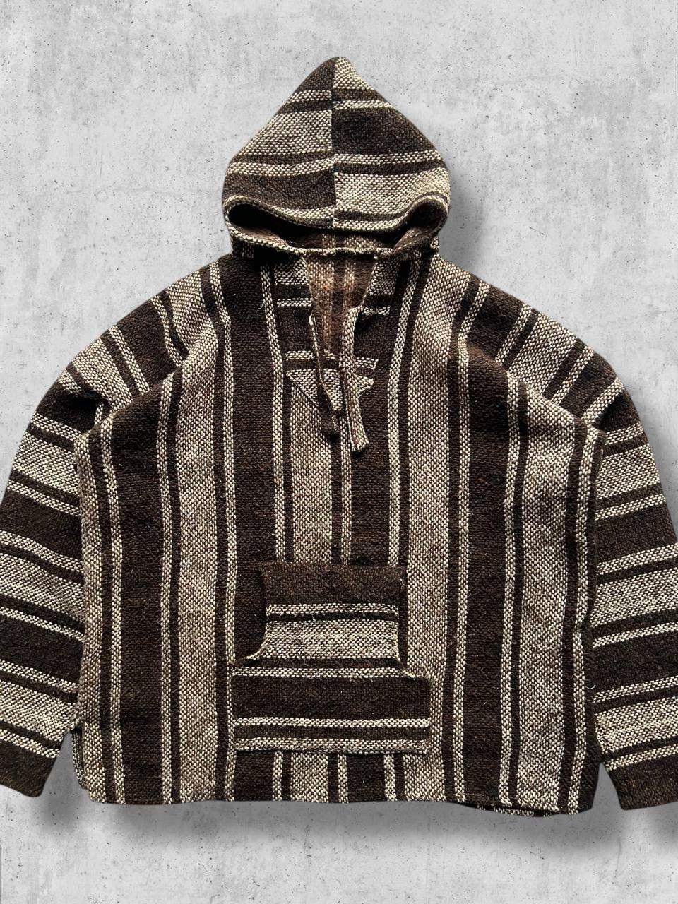 Vintage Baja Joe vintage knitted natural hoodie HANDMADE boxy Size US M / EU 48-50 / 2 - 2 Thumbnail