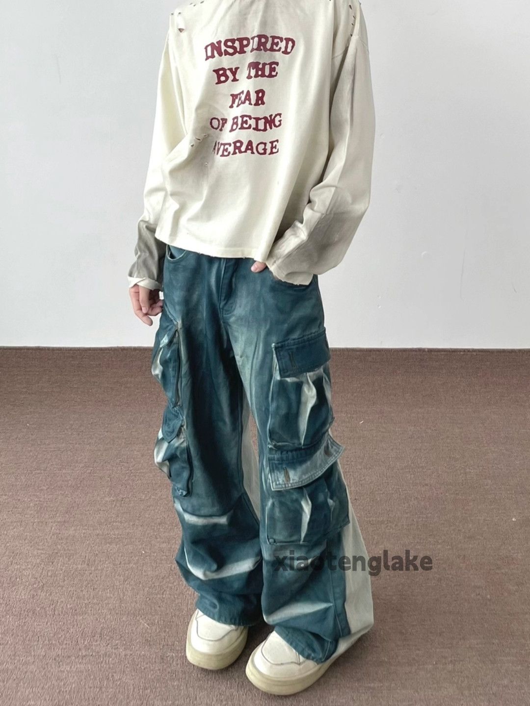 Designer × Japanese Brand × Vintage washed faded tie dye baggy utility cargo pants Size US 32 / EU 48 - 2 Thumbnail