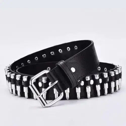 Leather Fujimori x Hara Bullet leather punk belt hollow rivet Size ONE SIZE - 1 Thumbnail