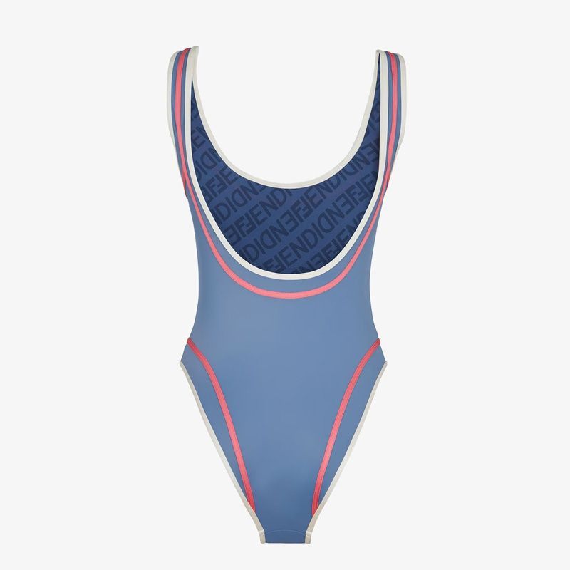 Fendi o1loc1c1024 FXBA01 One Piece Swimsuit in Blue Size XS / US 0-2 / IT 36-38 - 2 Thumbnail