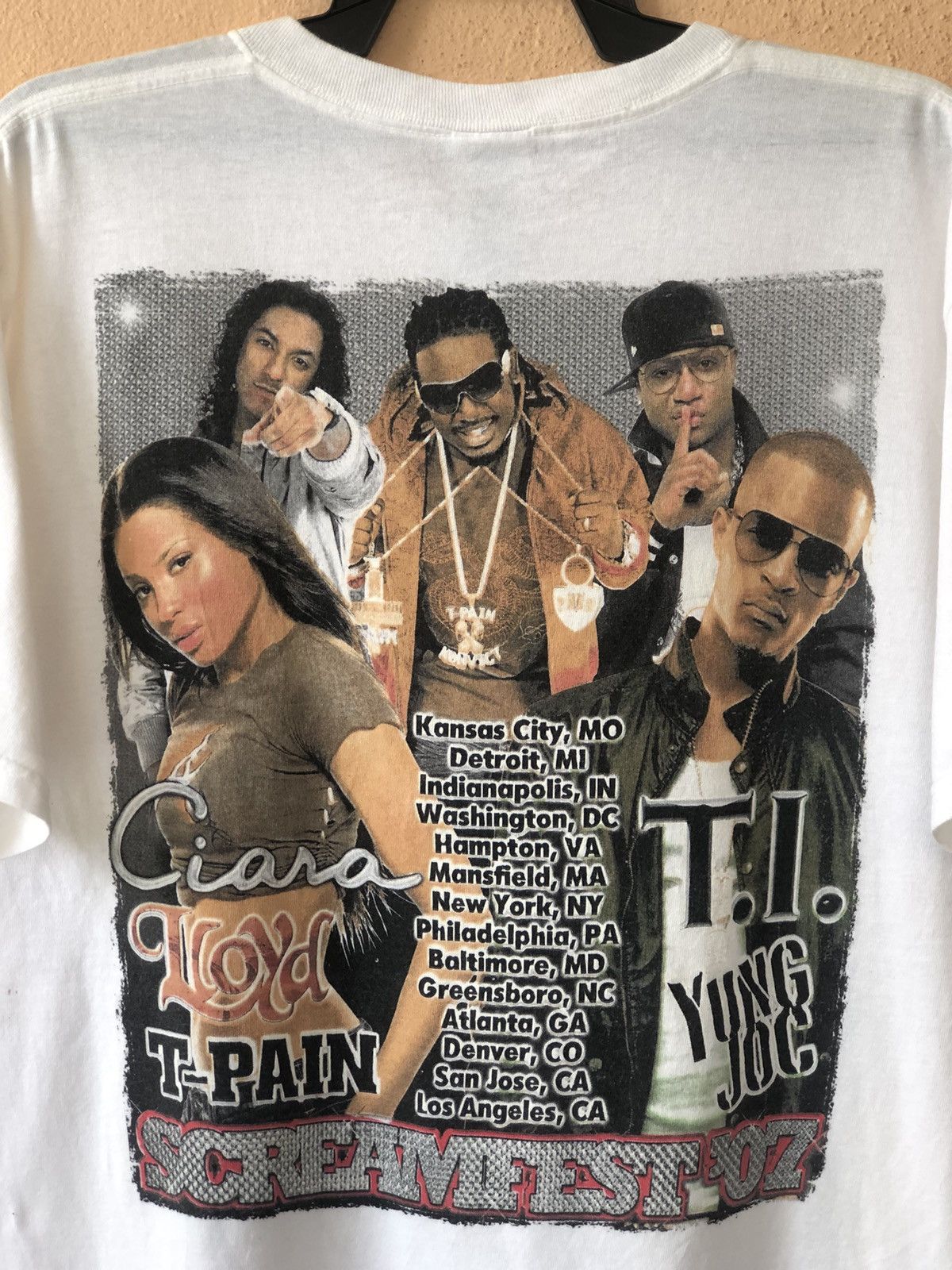 Rap Tees × Vintage Vintage SCREAMFEST 07 T- PAIN CIARA Rap Tee Size US L / EU 52-54 / 3 - 4 Thumbnail