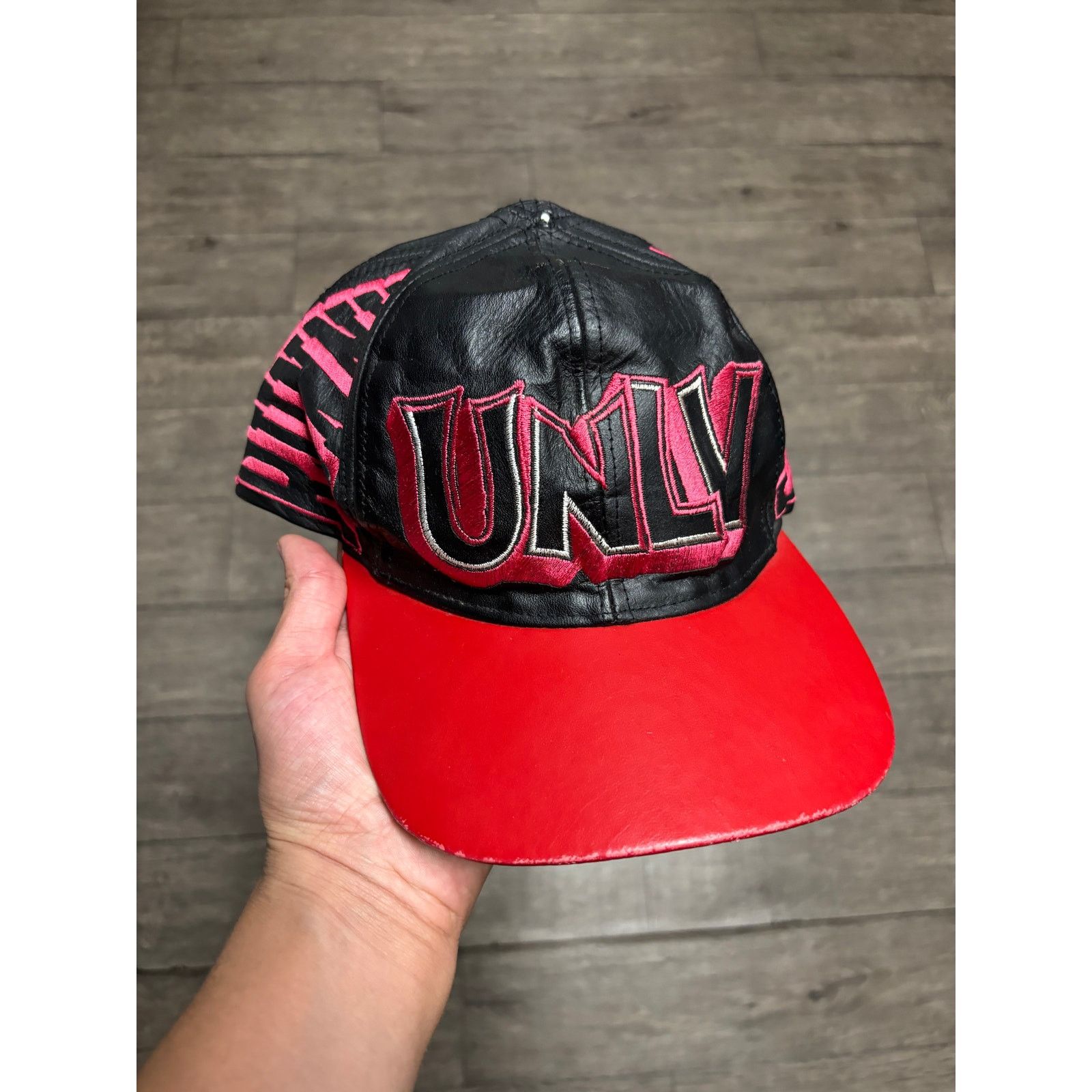 Vintage Vintage UNLV Leather Graffiti 90s Black Hat Sz OS Size ONE SIZE - 1 Thumbnail