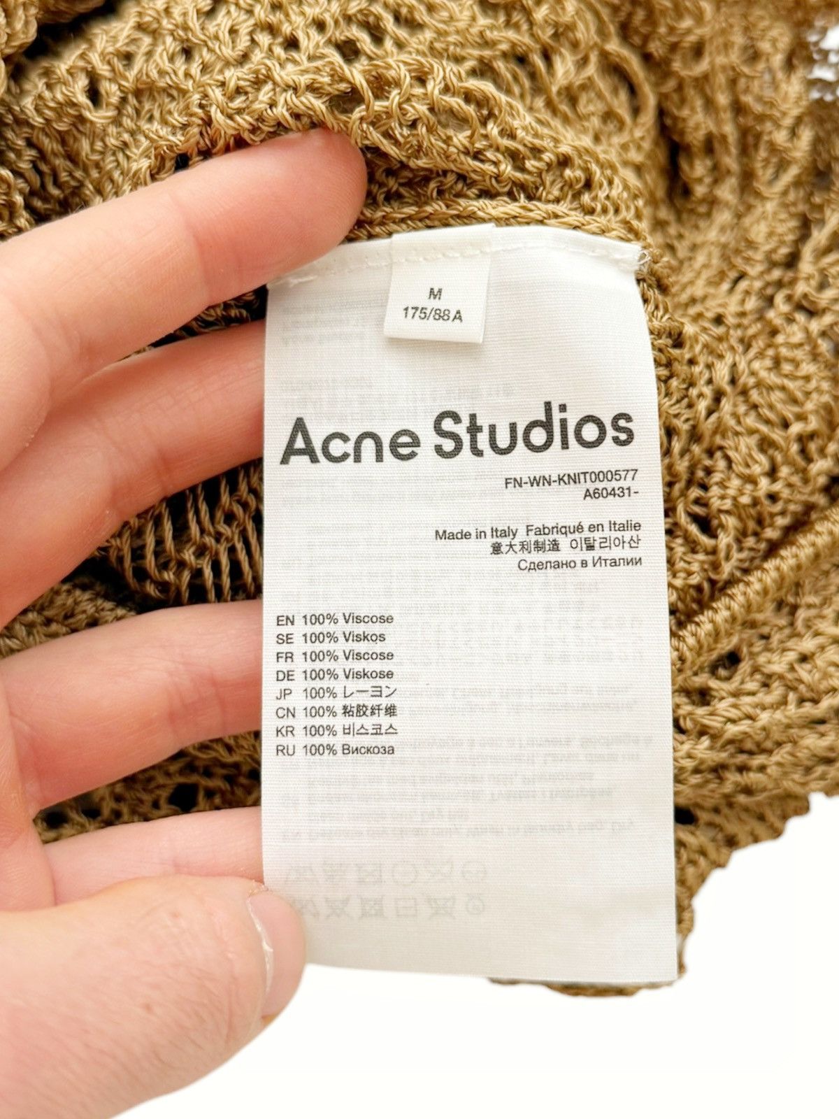Acne Studios Knit Caramel Brown Bodysuit Tank Top Size M / US 6-8 / IT 42-44 - 3 Thumbnail