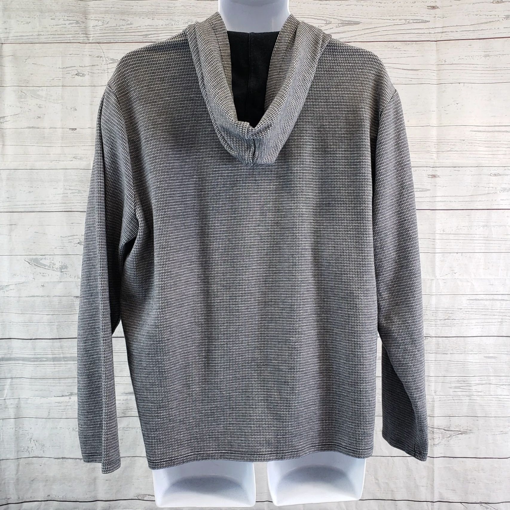 Vince Vince Mens Jacquard Hoodie Sz XL Gray Long Sleeve Cotton Blend pattern Solid Pullover Adult XL Mens Size US XL / EU 56 / 4 - 4 Thumbnail