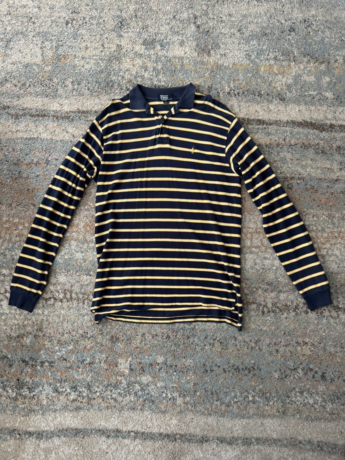 Ralph Lauren VTG Polo Ralph Lauren Rugby Shirt Large Blue Yellow Stripe Size US L / EU 52-54 / 3 - 1 Thumbnail