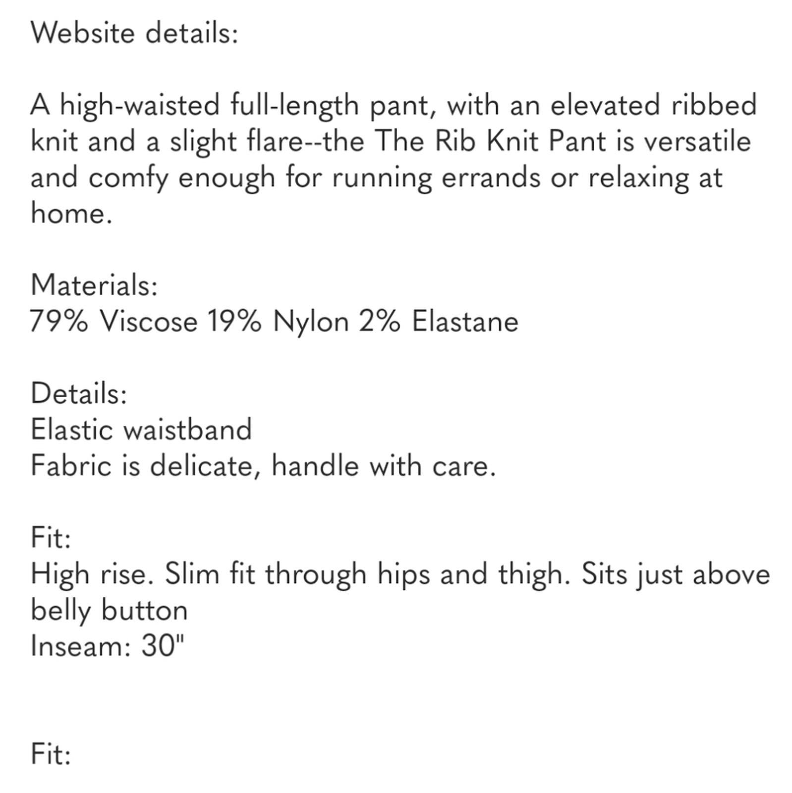 Everlane NWT S Everlane The Ribbed Knit Flare Pants Size 28" / US 6 / IT 42 - 9 Thumbnail