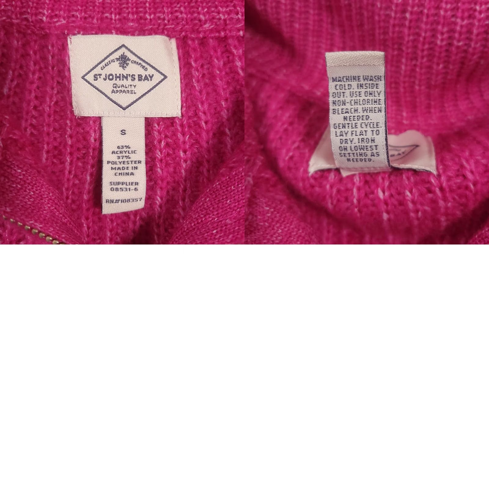 Vintage St. John's Bay 1/4 Zip Knit Sweater Women's Small Pink Soft Ribbed Crochet Shirt Pullover Womens Small Pink 1/4 Zip Knit Sweater Size S / US 4 / IT 40 - 9 Thumbnail