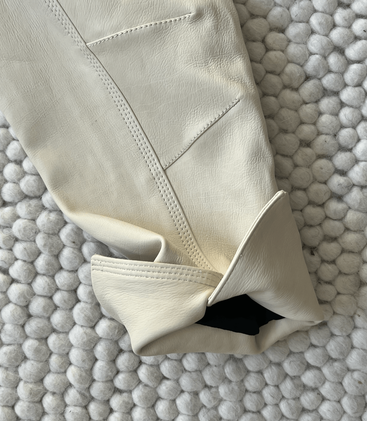 AMIRI Women’s Leather Zip Jacket – Bone White