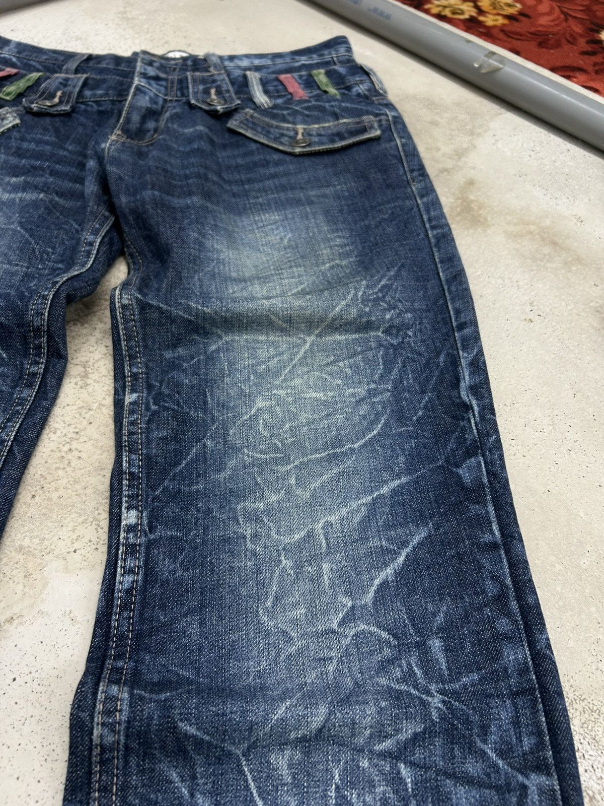 Le Grande Bleu (L.G.B.) Antfui Jeans Double Waist Clawn Marks Honeycombs Junya Size US 31 - 8 Thumbnail