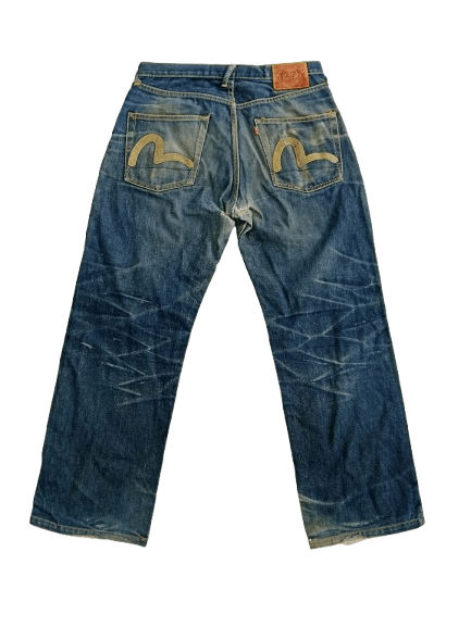 Evisu Vintage Evisu Distressed Jeans Japanese Brand Size US 33 - 2 Thumbnail